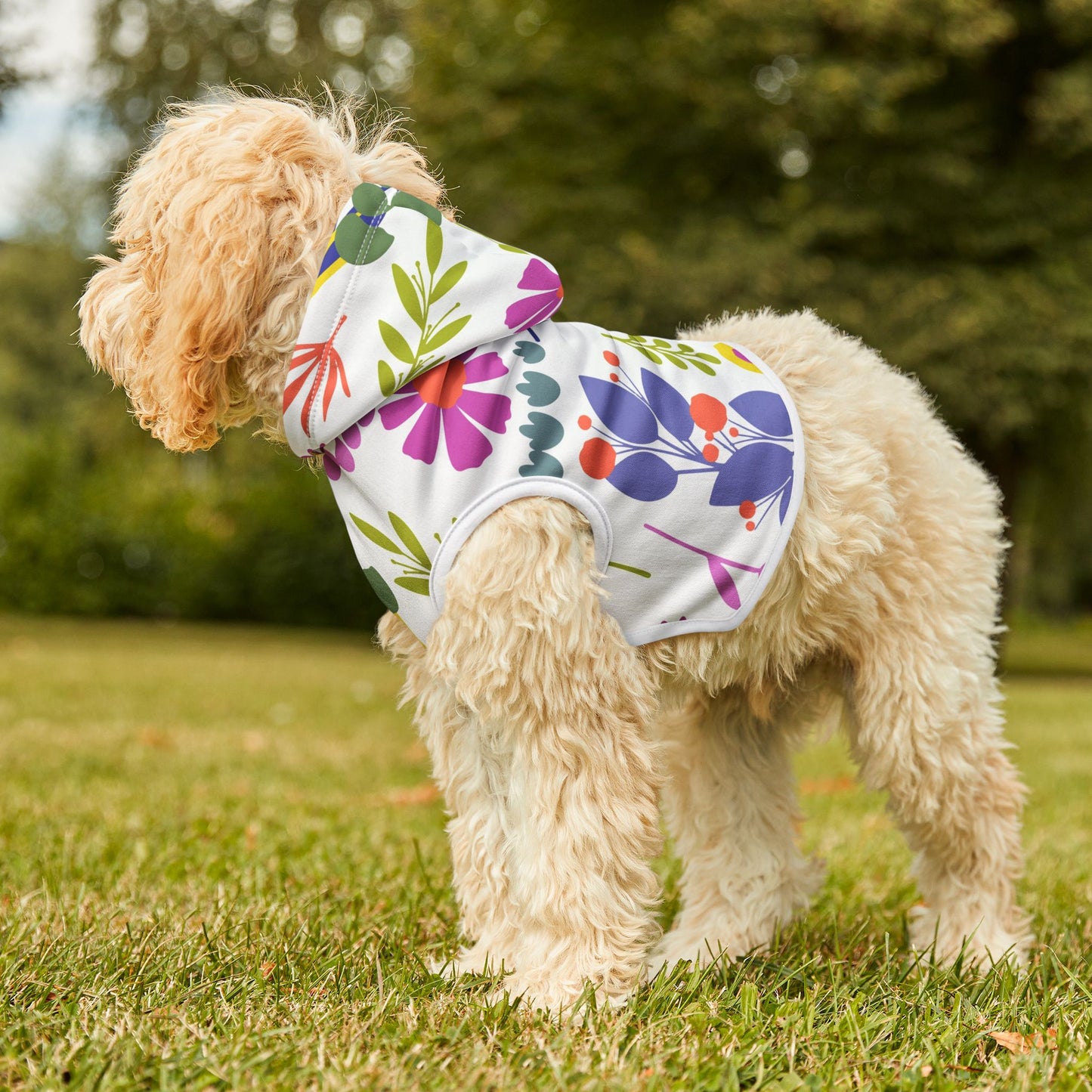 Floral Pet Hoodie - Adorable Style for Your Furry Friends, Great for Spring Celebrations, Pet Gifts, Dog Sweater, Cozy Pet Apparel
