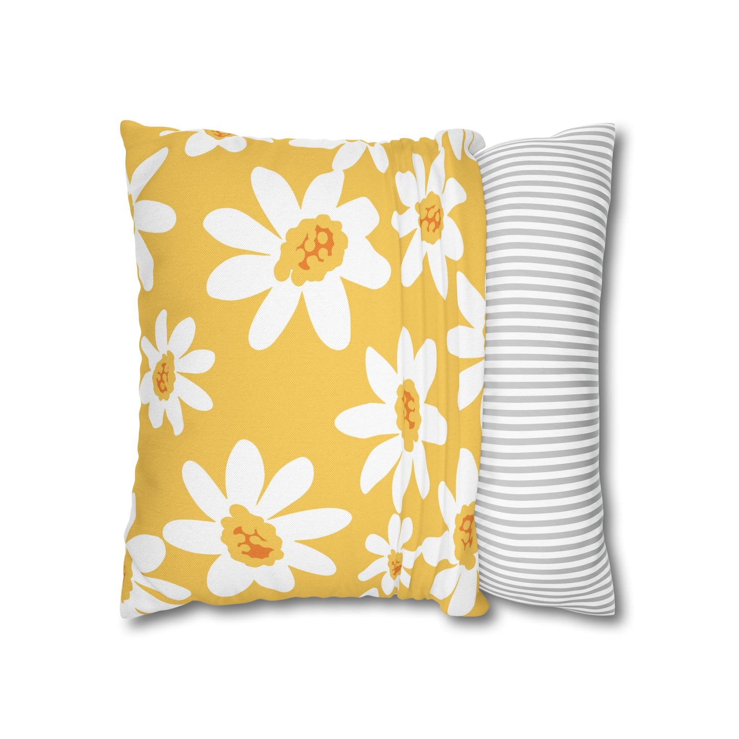 Bright Floral Pillowcase for Home Decor, Yellow Daisy Cushion Cover, Modern Living Room Accent, Gift for Flower Lovers, Spring Decor