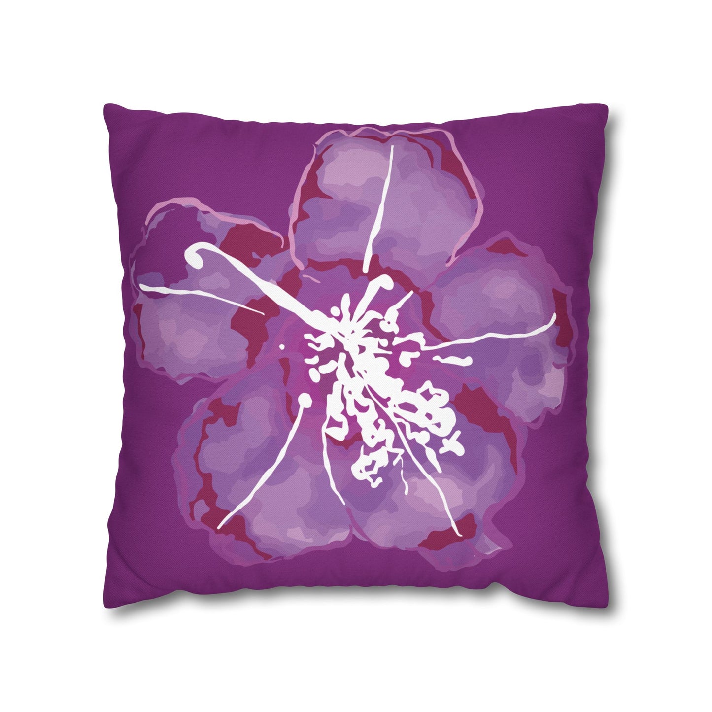 Azalea Bloom Purple Floral Pillowcase, Floral Home Decor, Modern Accent Pillow, Gift for Her, Boho Style Cushion Cover
