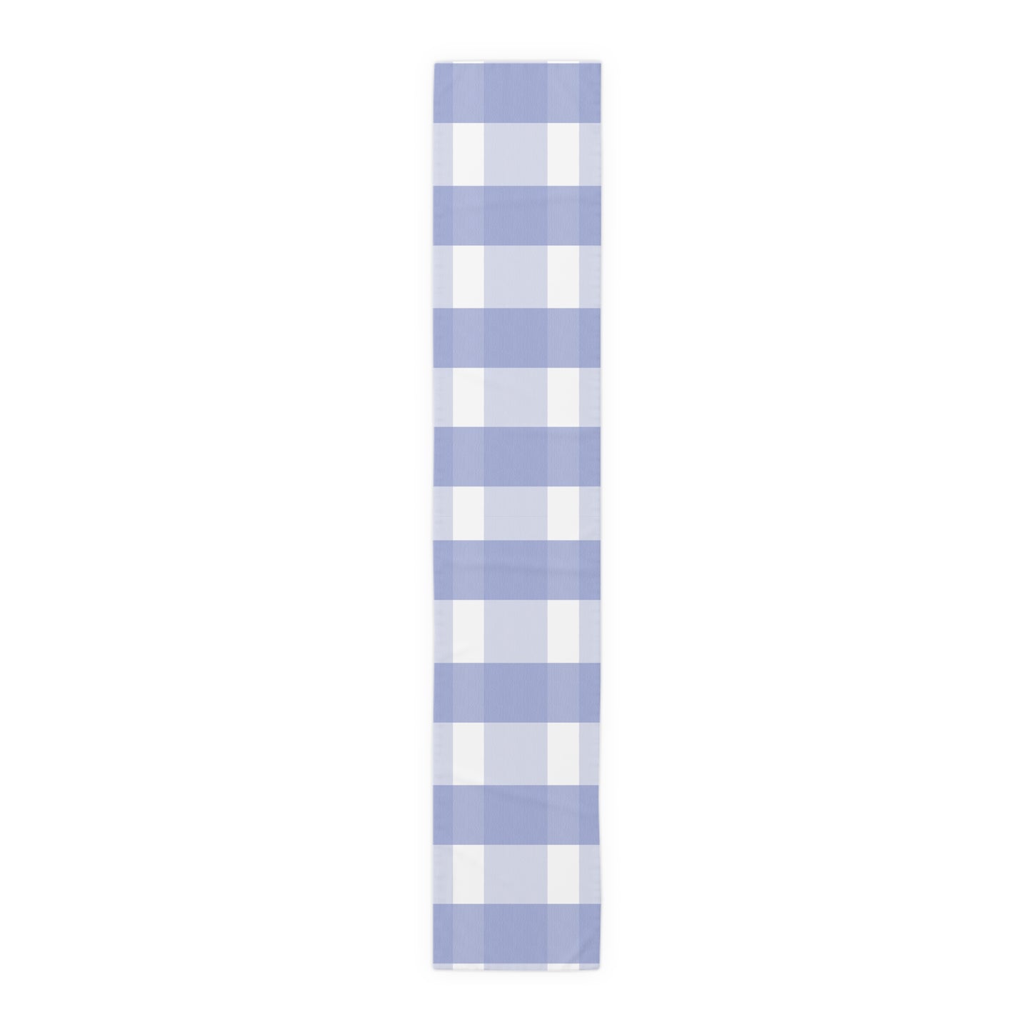Charming Periwinkle Blue Gingham Table Runner, Casual Yet Elegant, Old School Vibe with Modern Large Scale Design