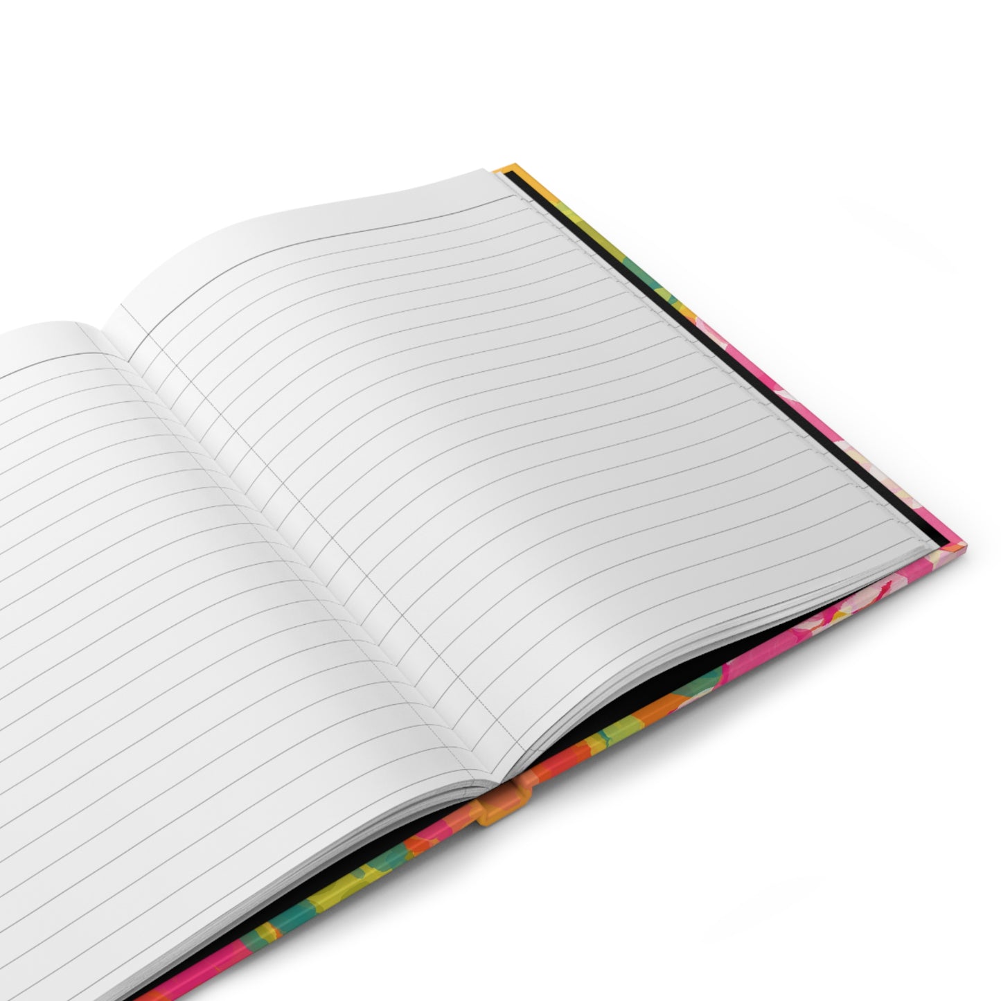 Floral Watercolor Hardcover Journal — Bright Pink & Yellow Flower Notebook