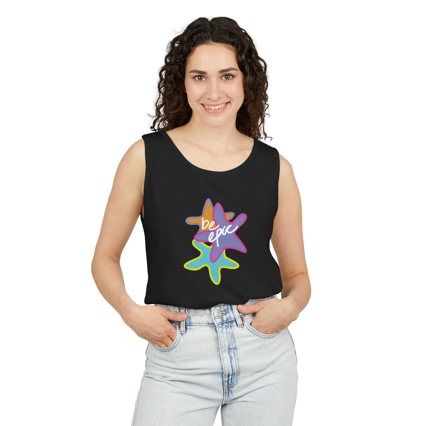 Be Epic Unisex Garment-Dyed Tank Top | Summer Vibes, Beachwear, Casual Wear, Gift for Friends, Festival Outfit