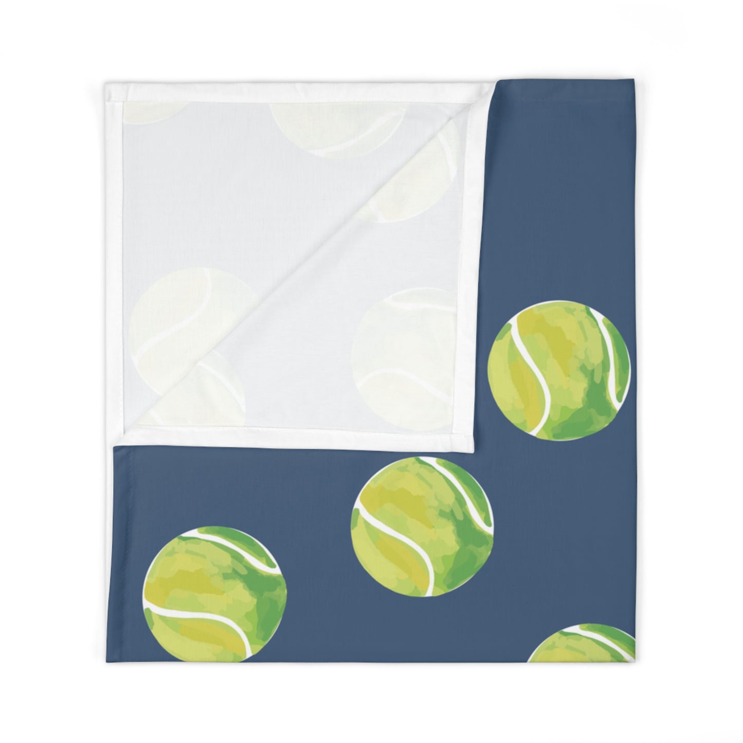 Tennis Baby Swaddle Blanket — Navy Tennis Ball Pattern
