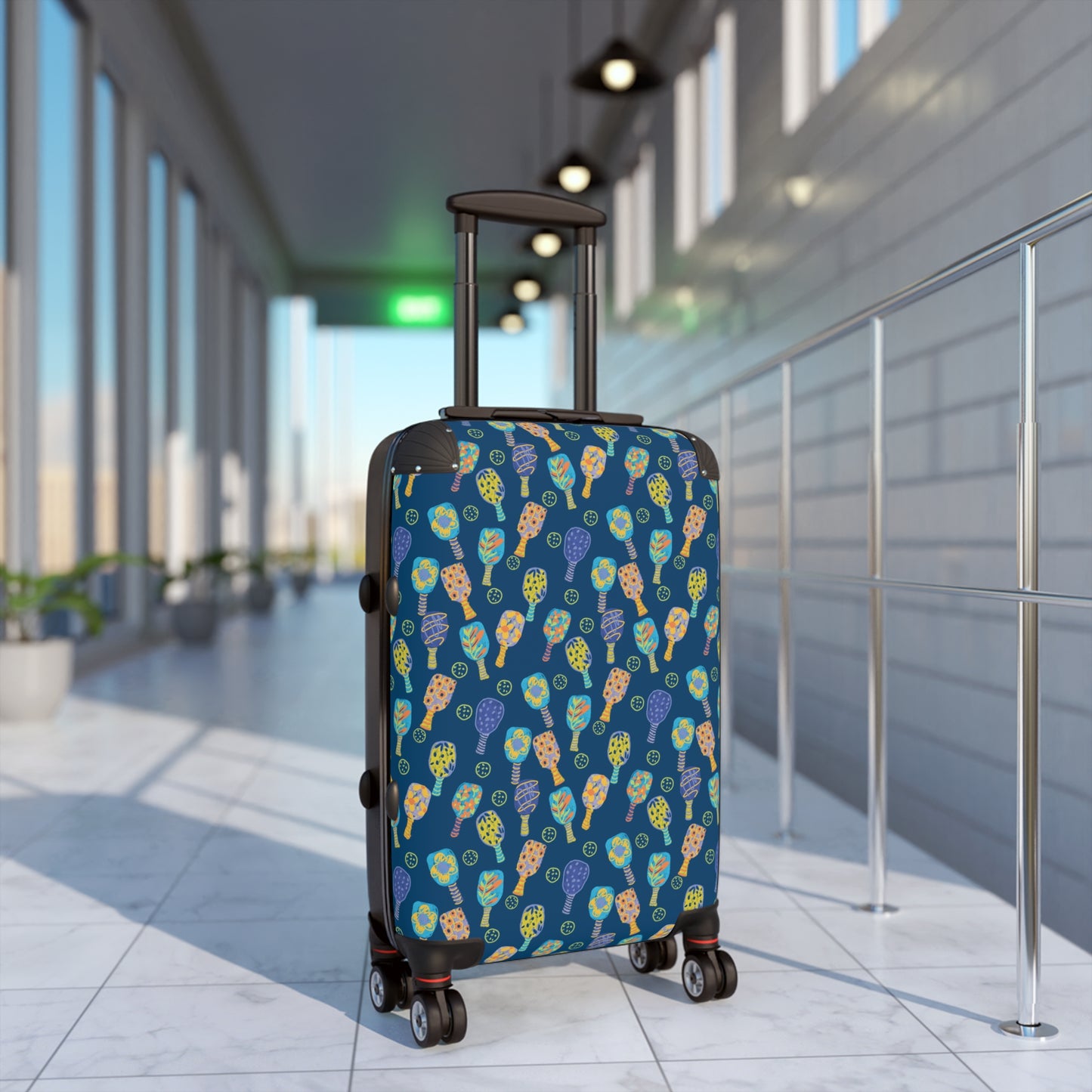 Colorful Pickleball Paddle Pattern Luggage