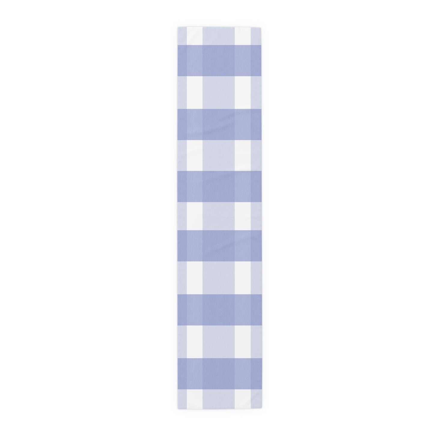 Periwinkle Gingham Table Runner — Casual Elegant Large-Scale Blue Check