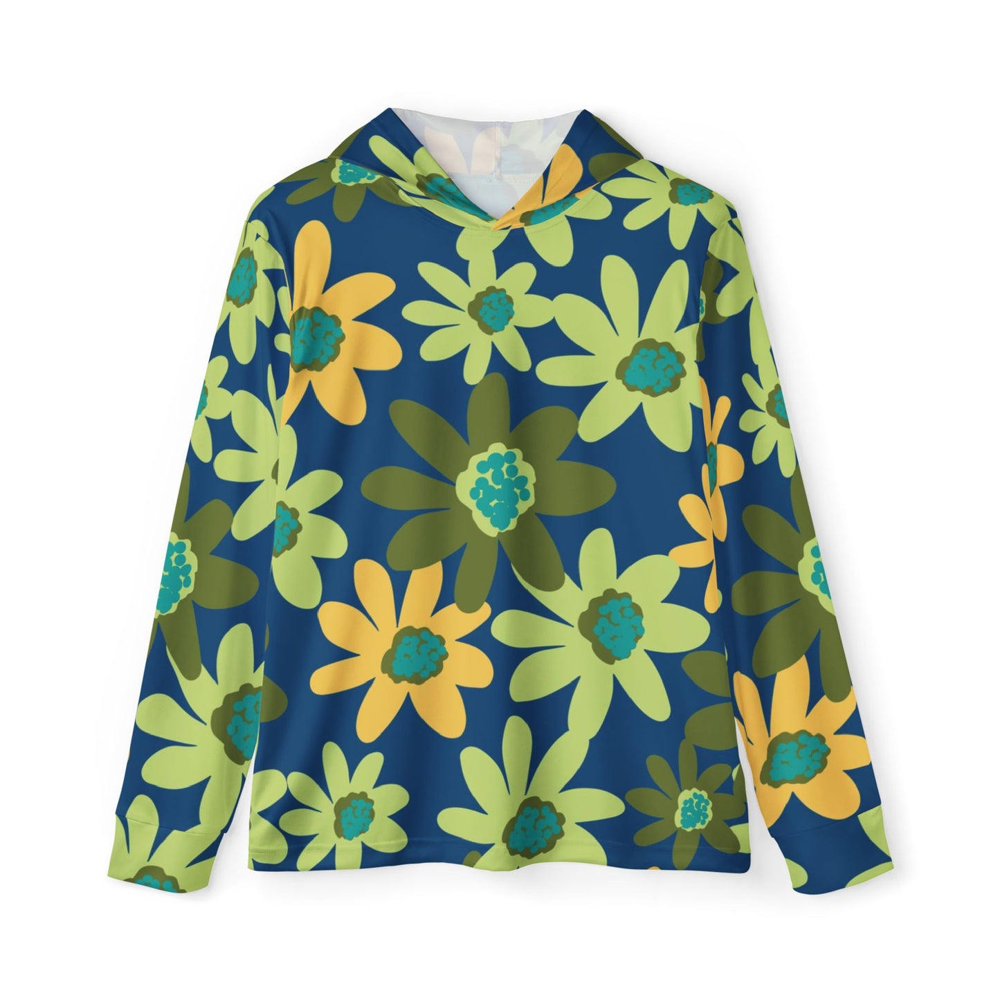 Uni Sex Floral Warmup Hoodie, SPF 50, Athletic Hooded Sweatshirt, Casual Springwear, Workout Gear, Outdoor Layer, Gift for Him or Her