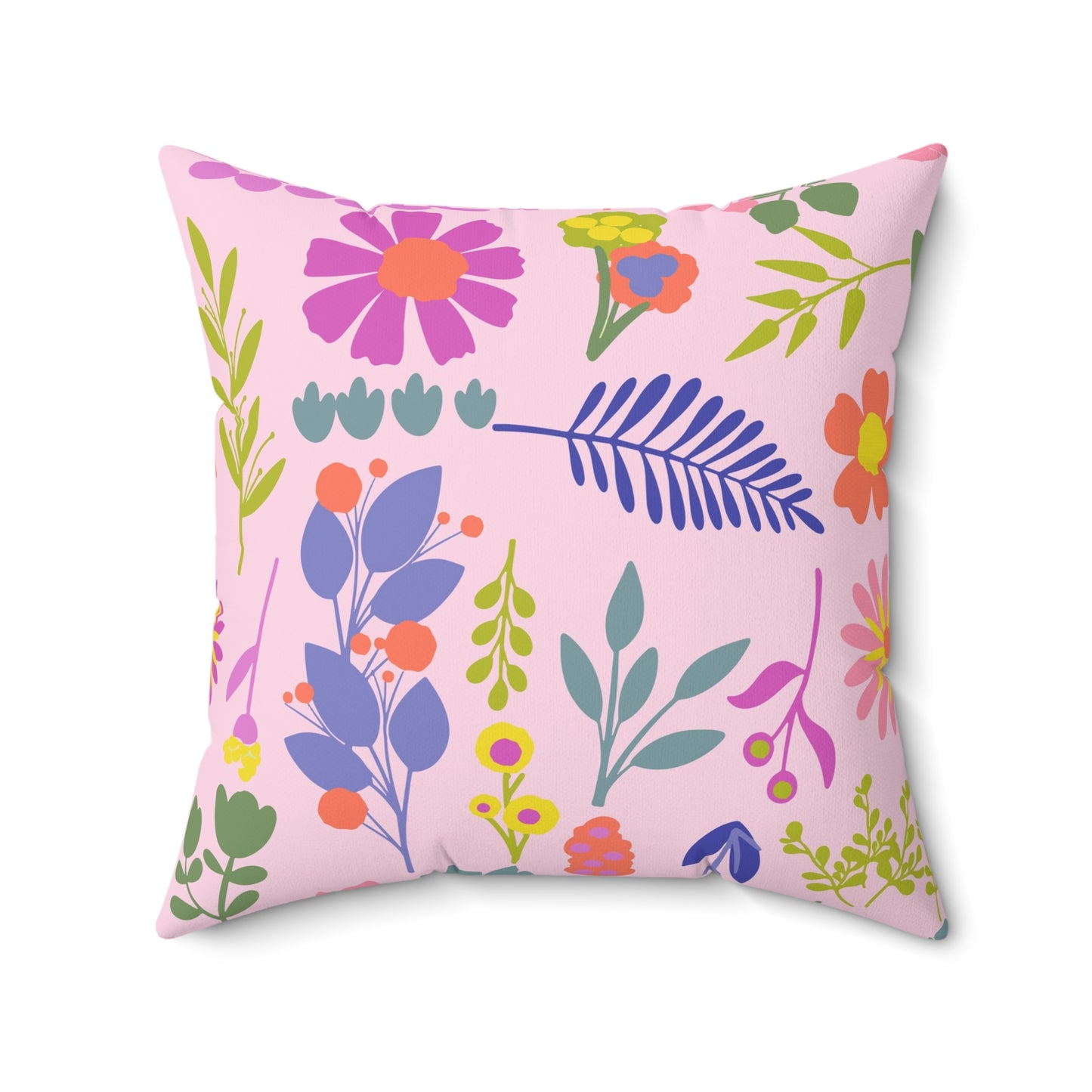 Floral Square Pillow, Cozy Decorative Cushion , Boho Home Decor, Gift for Her, Plant Lover's Room Accent