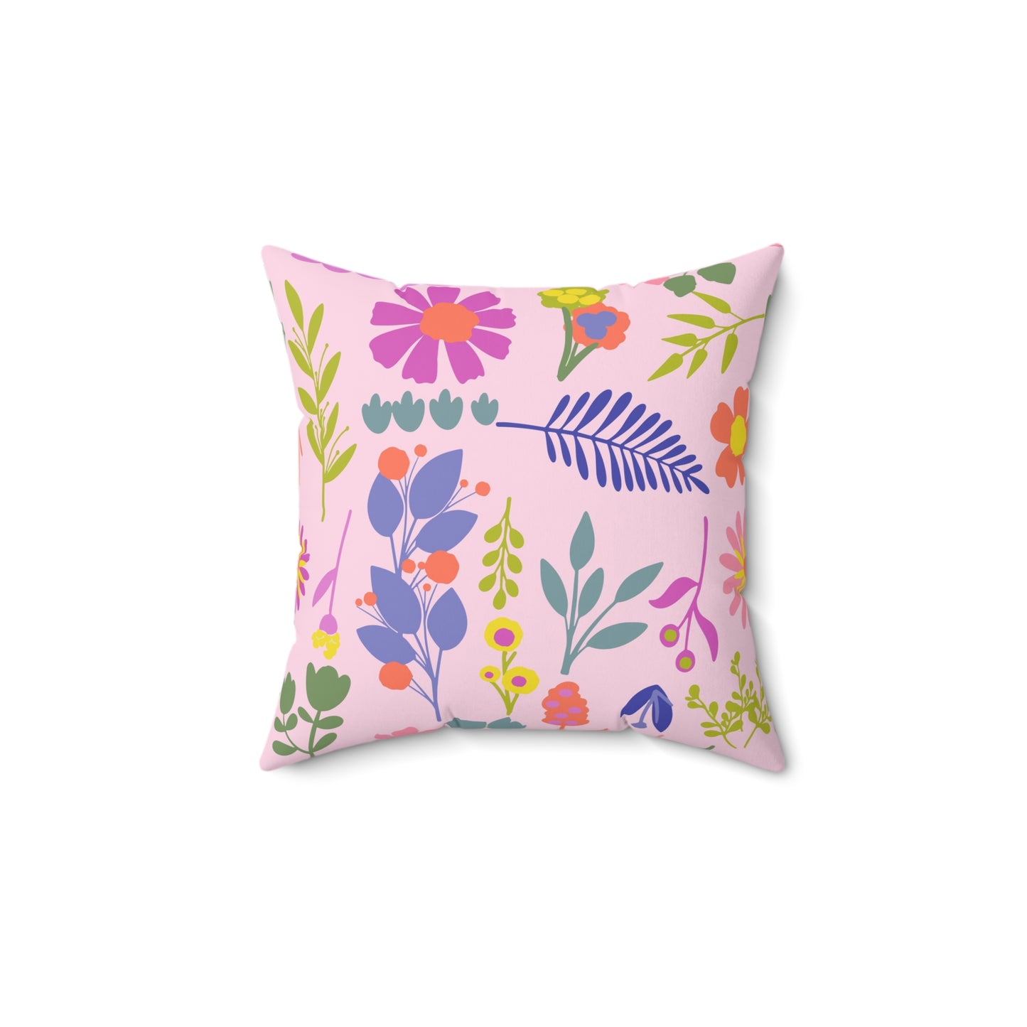 Floral Square Pillow, Cozy Decorative Cushion , Boho Home Decor, Gift for Her, Plant Lover's Room Accent