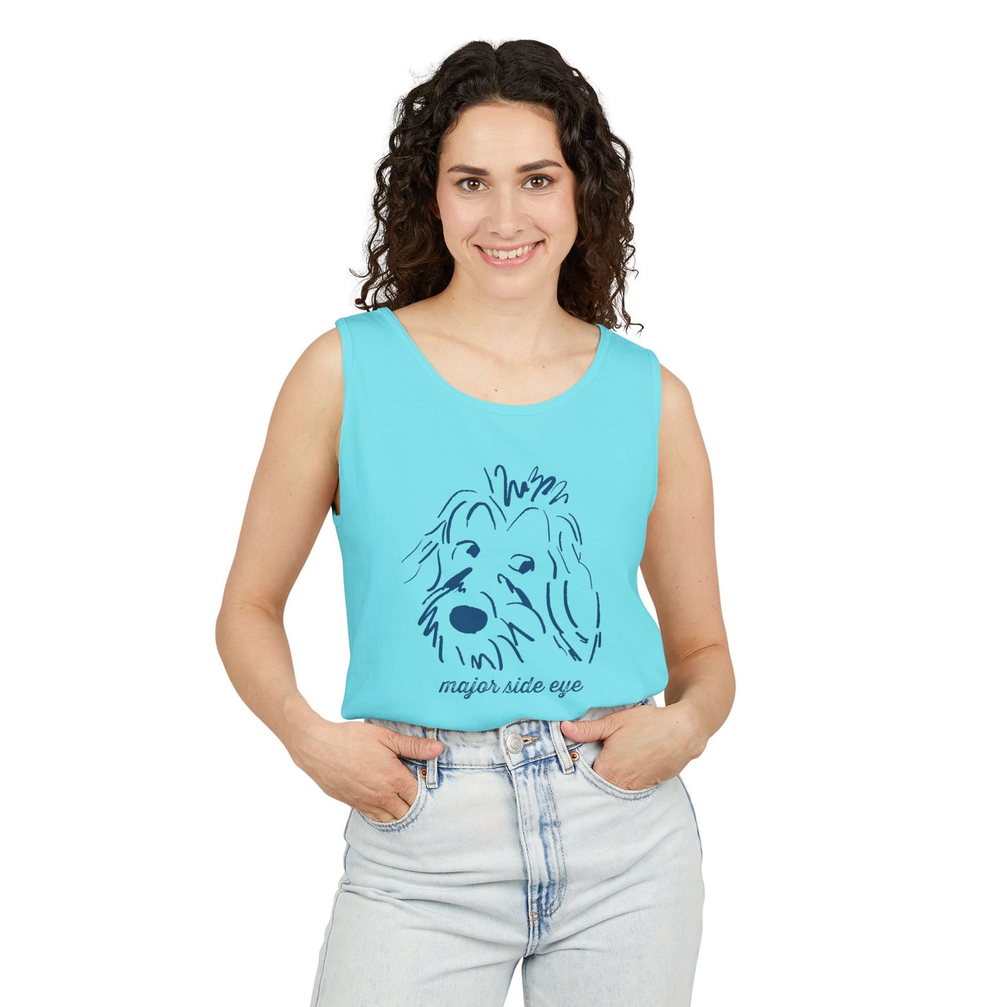 Tank Top Major Side Eye Did you know that Dogs are the only animal besides humans that whites in their eyes This needs to be celebrated! Dog lover gift.
