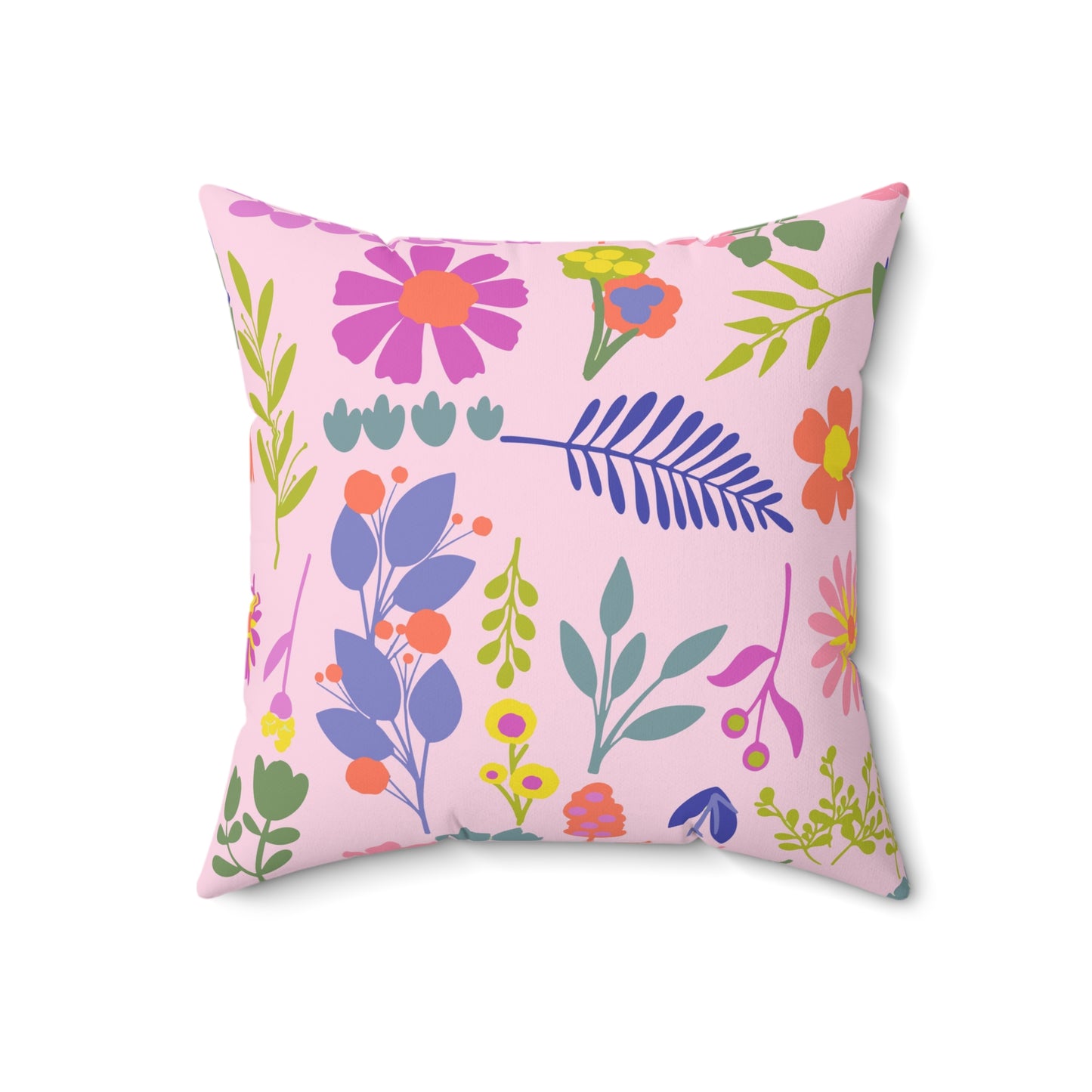 Floral Square Pillow, Cozy Decorative Cushion , Boho Home Decor, Gift for Her, Plant Lover's Room Accent