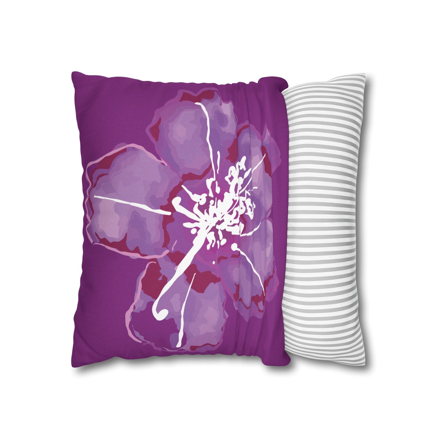 Azalea Bloom Purple Floral Pillowcase, Floral Home Decor, Modern Accent Pillow, Gift for Her, Boho Style Cushion Cover