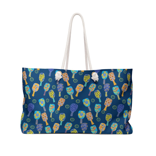 Whimsical Pickleball Paddle Weekend Tote Bag