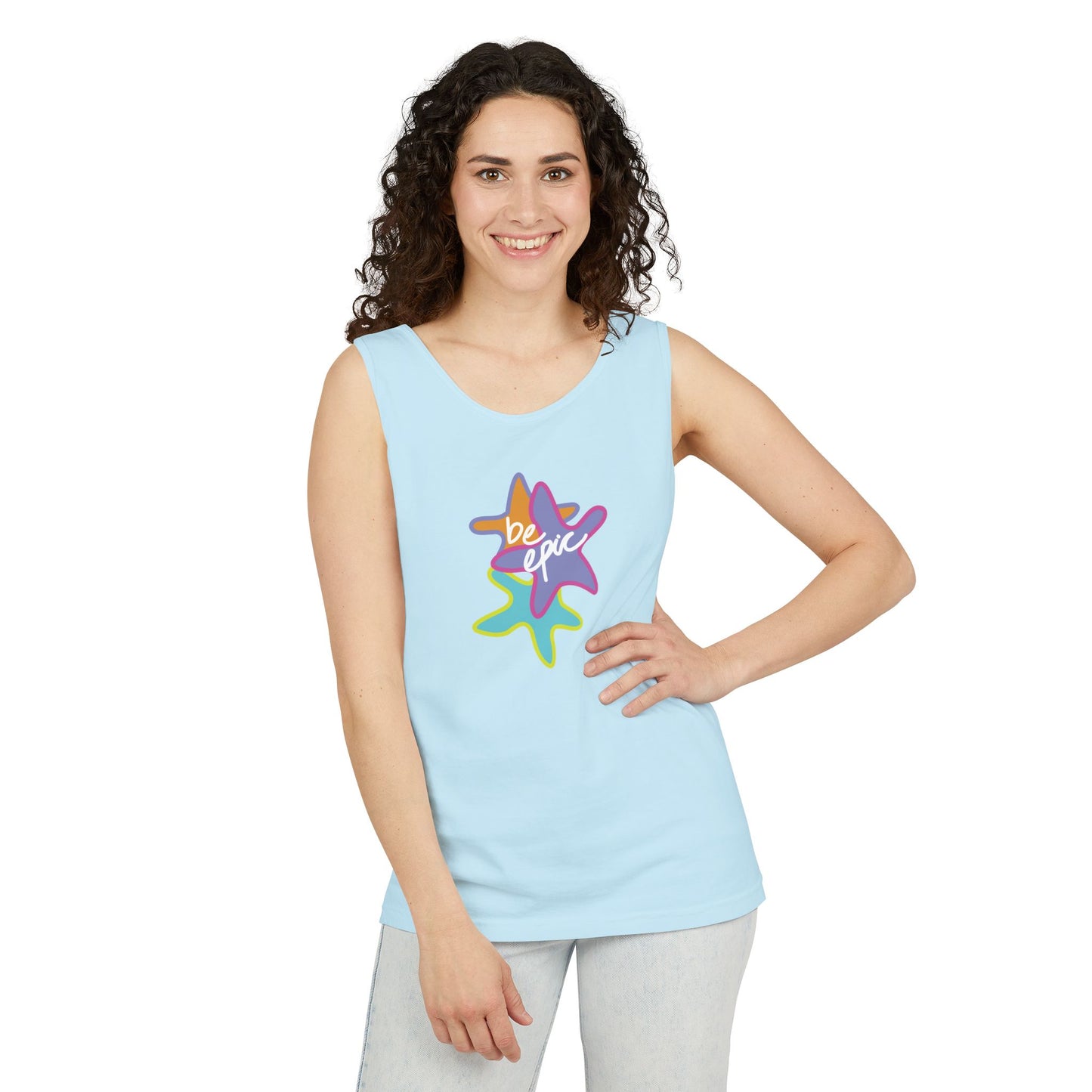 Be Epic Unisex Garment-Dyed Tank Top | Summer Vibes, Beachwear, Casual Wear, Gift for Friends, Festival Outfit