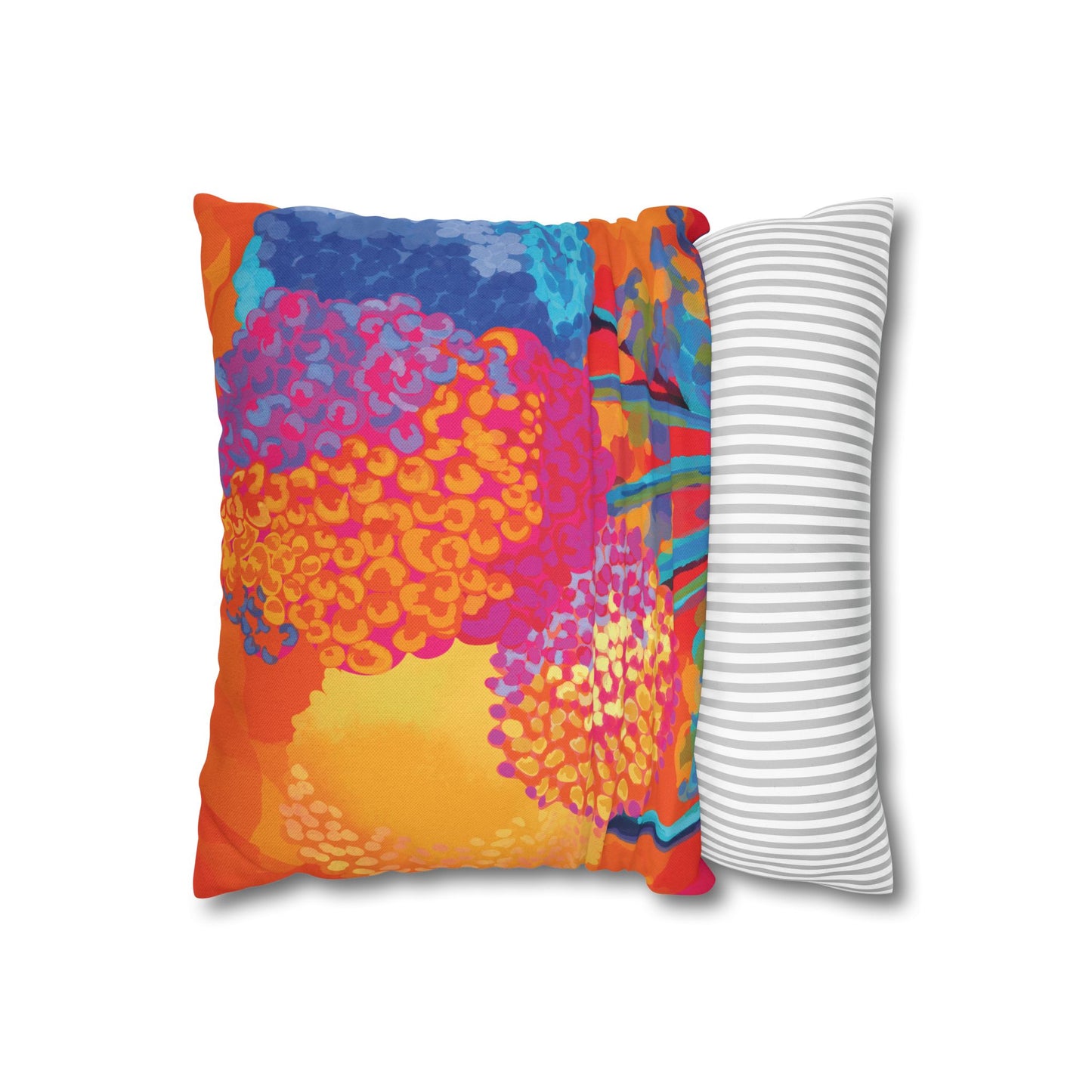 Vibrant Floral Pillowcase for Cozy Spaces with artwork by Ally Hunt, Retro vibe, Boho, Whimsical