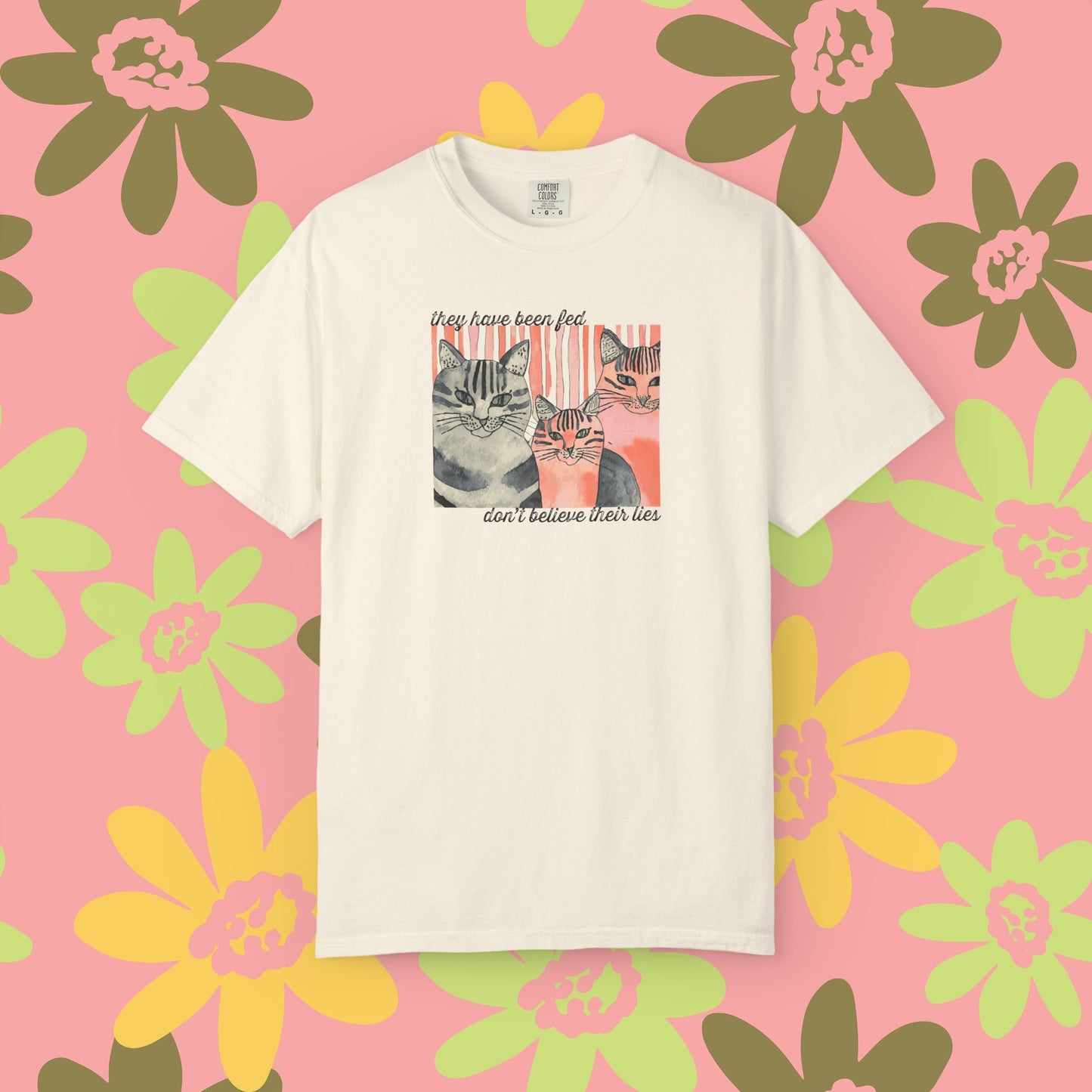 Cat Friends Graphic T-Shirt — "Don't Believe Their Eyes" Vintage Kittens Tee