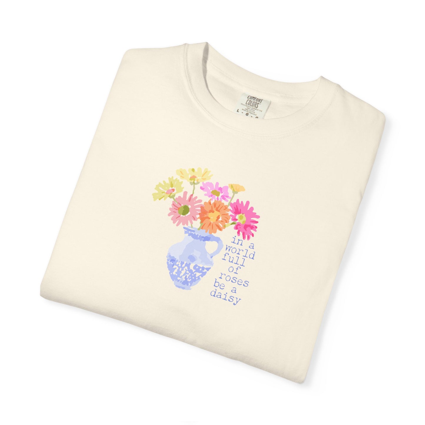 Daisy Graphic Tee, Flower Lovers, Gardeners, Love, Peace, Joy