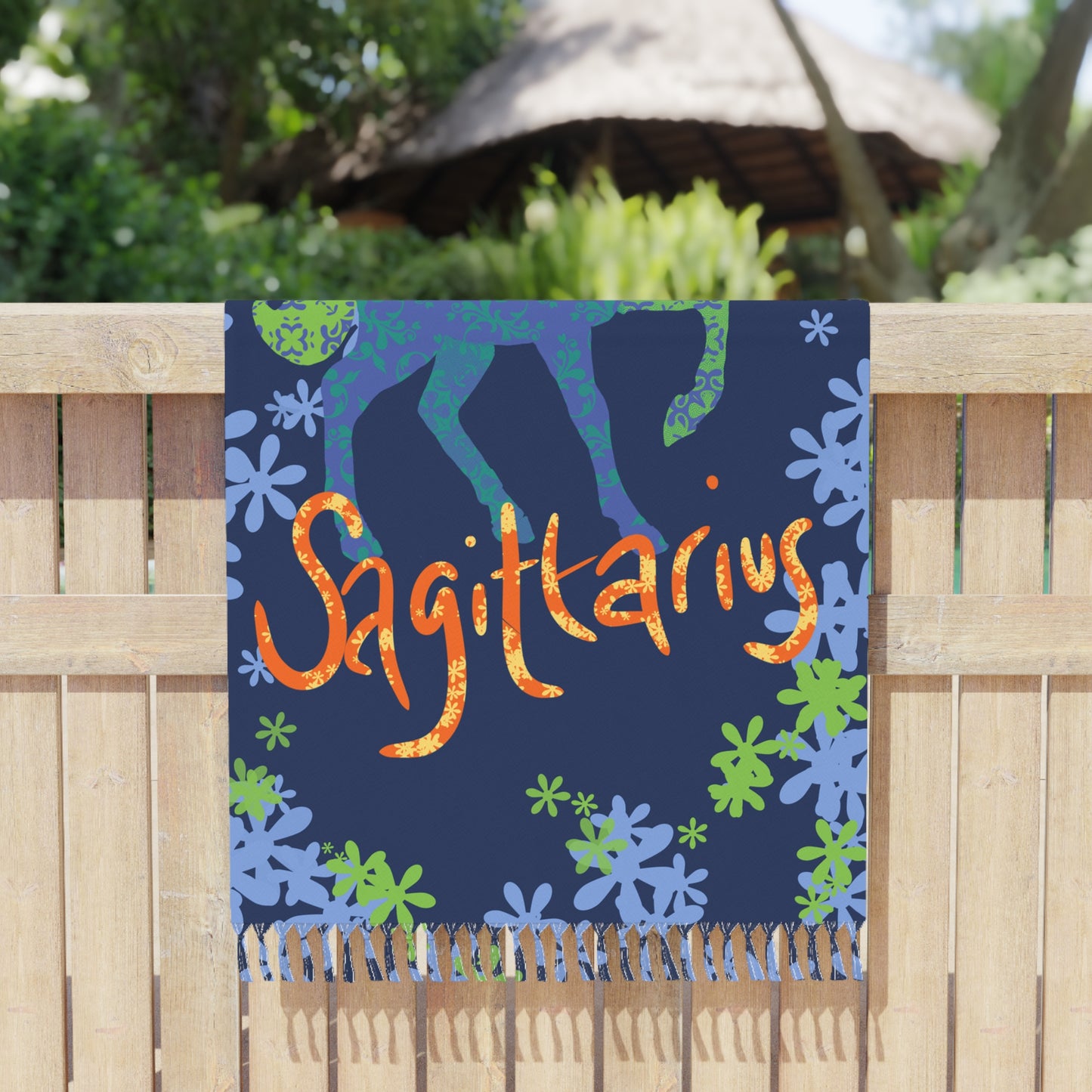 Boho Beach Towel – Sagittarius Design, Outdoor Blanket, Astrology Gift, Bohemian Decor, Stylish Pool Towel