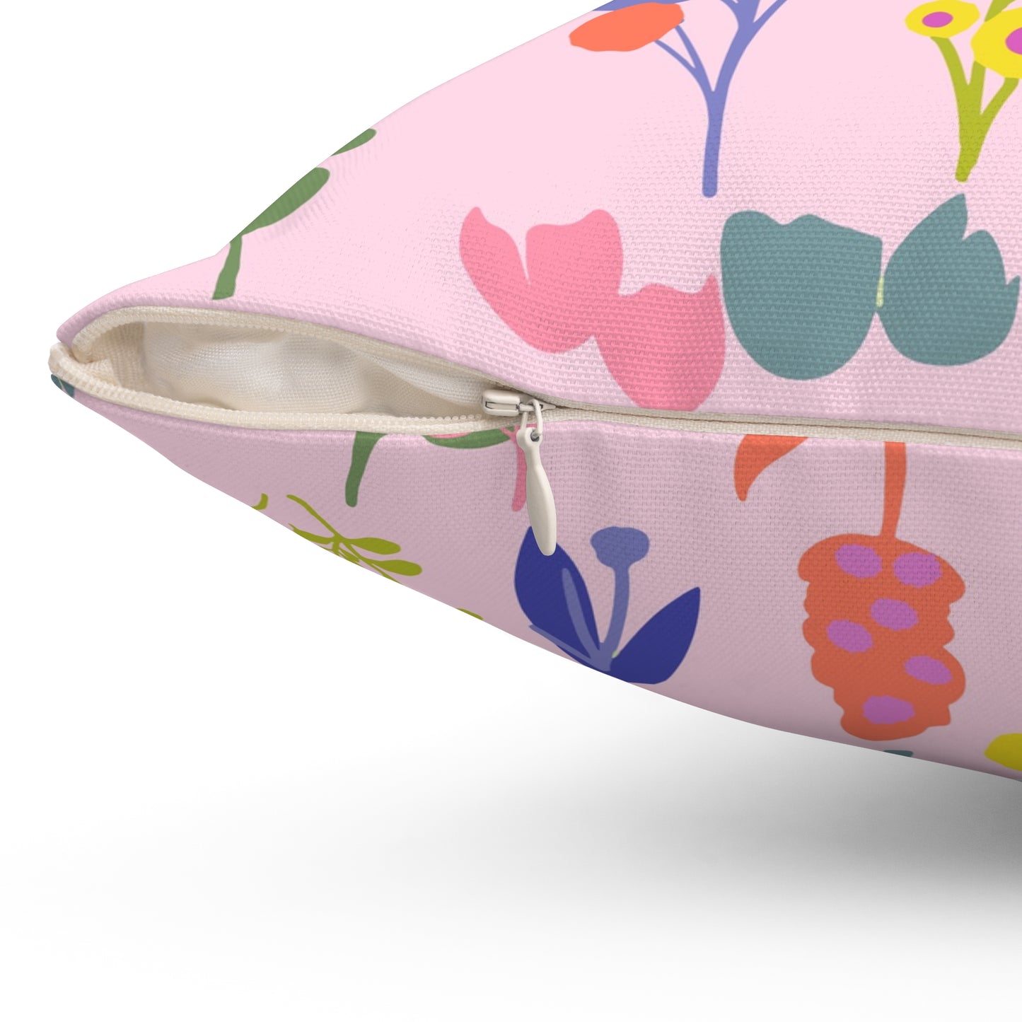 Floral Square Pillow, Cozy Decorative Cushion , Boho Home Decor, Gift for Her, Plant Lover's Room Accent