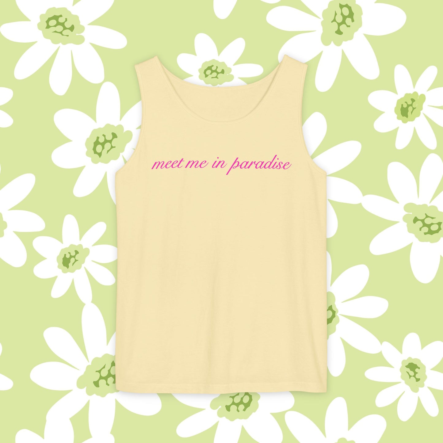 Paradise Script Tank Top — "meet me in paradise" Casual Beach Tank