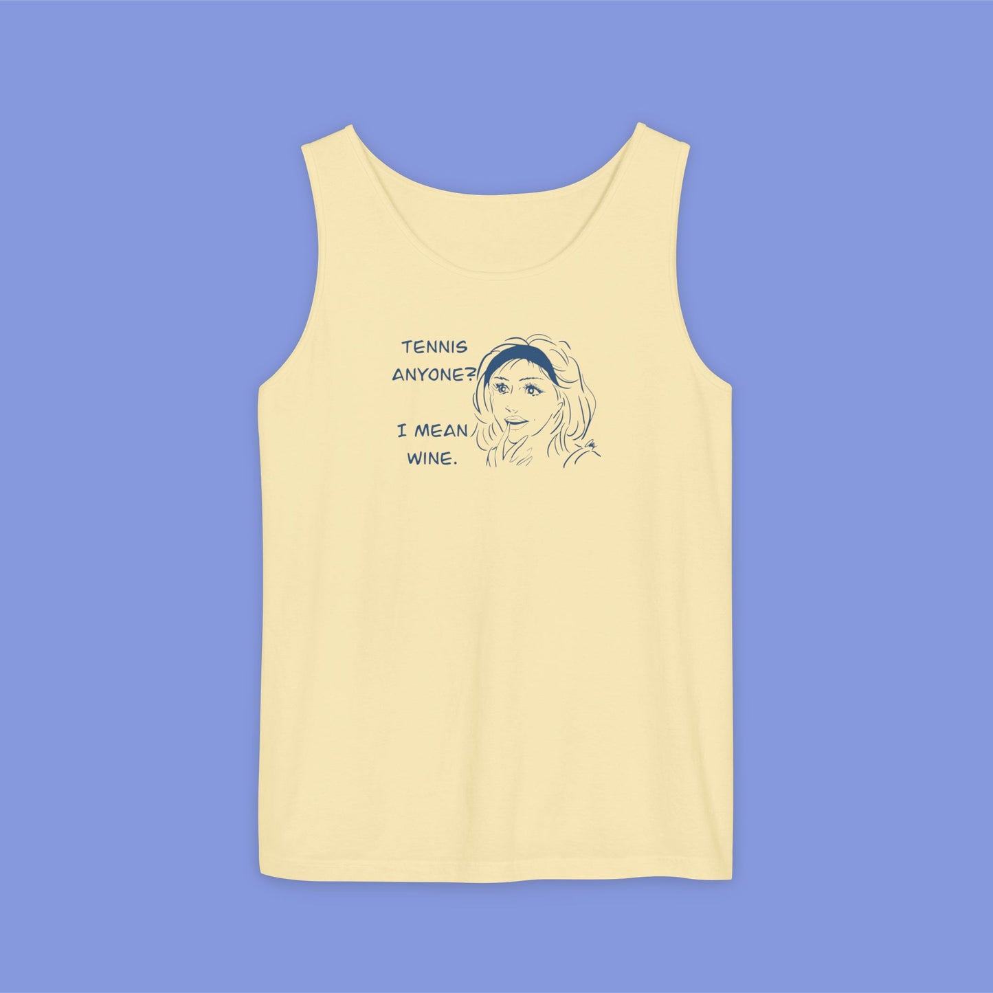 TENNIS ANYONE?  I MEAN WINE.: Tennis and Wine Tank Top - Cute Summer Tee for Wine Lovers, Sports Enthusiasts, Perfect for Gifts, BBQs, Parties