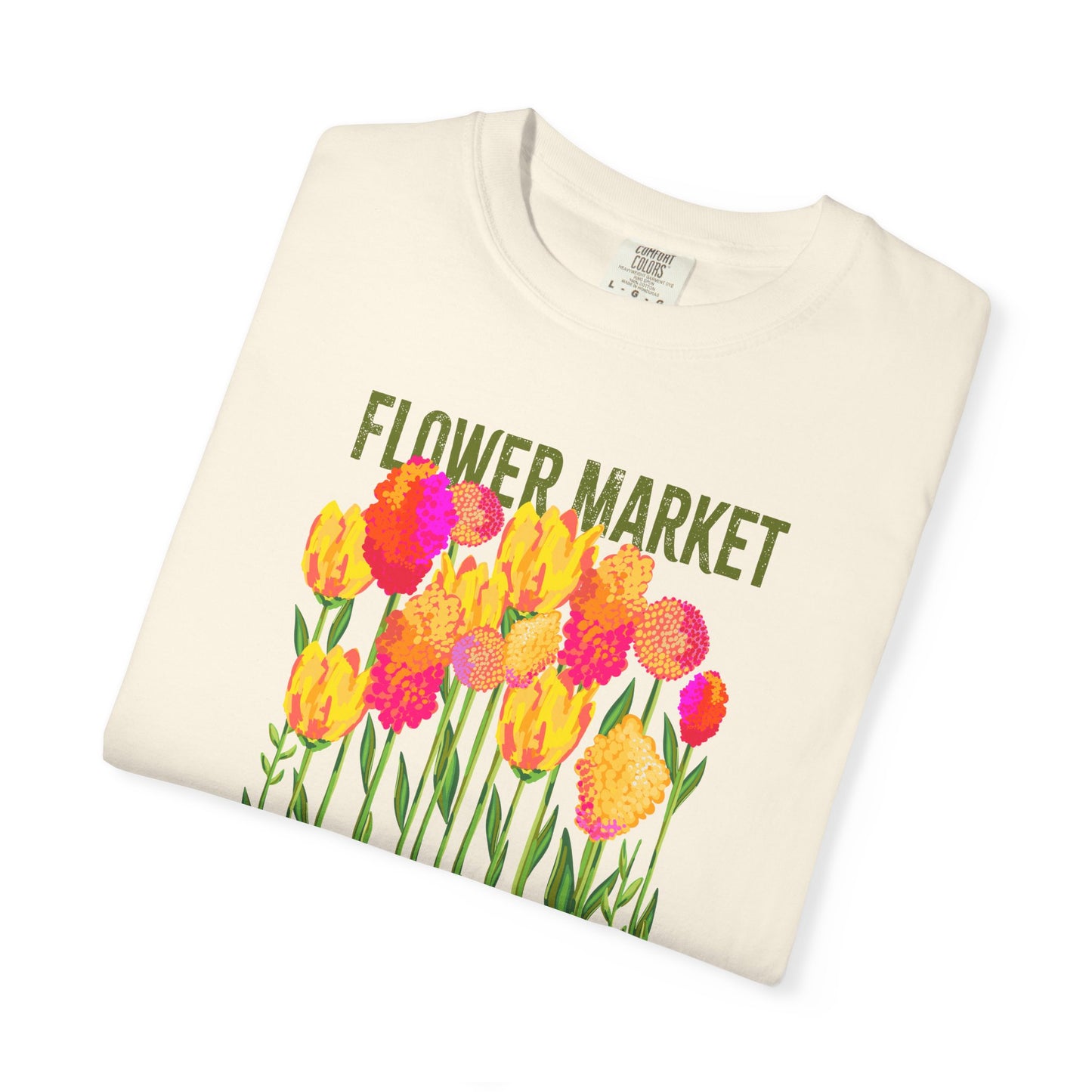 London Flower Market T-Shirt | Garment-Dyed Unisex Tee | Spring Fashion, Gift for Garden Lovers, Fashion Statement, Summer Style