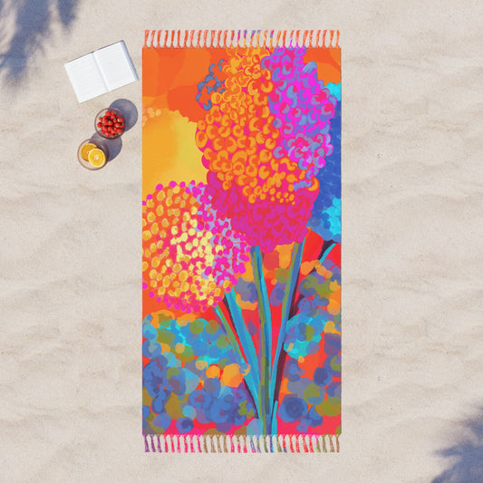 Vibrant Boho Beach Towel, Colorful Beach Blanket, Summertime Adventure Towel, Bohemian Pool Towel, Vibrant Outdoor Picnic Mat