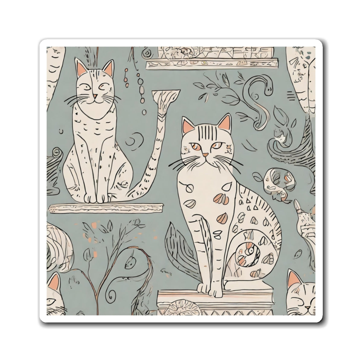 Whimsical Cat Magnets - Cute Kitchen Decor, Animal Lover Gift, Cat Themed Gifts, Home Magnet Set, Fridge Magnets