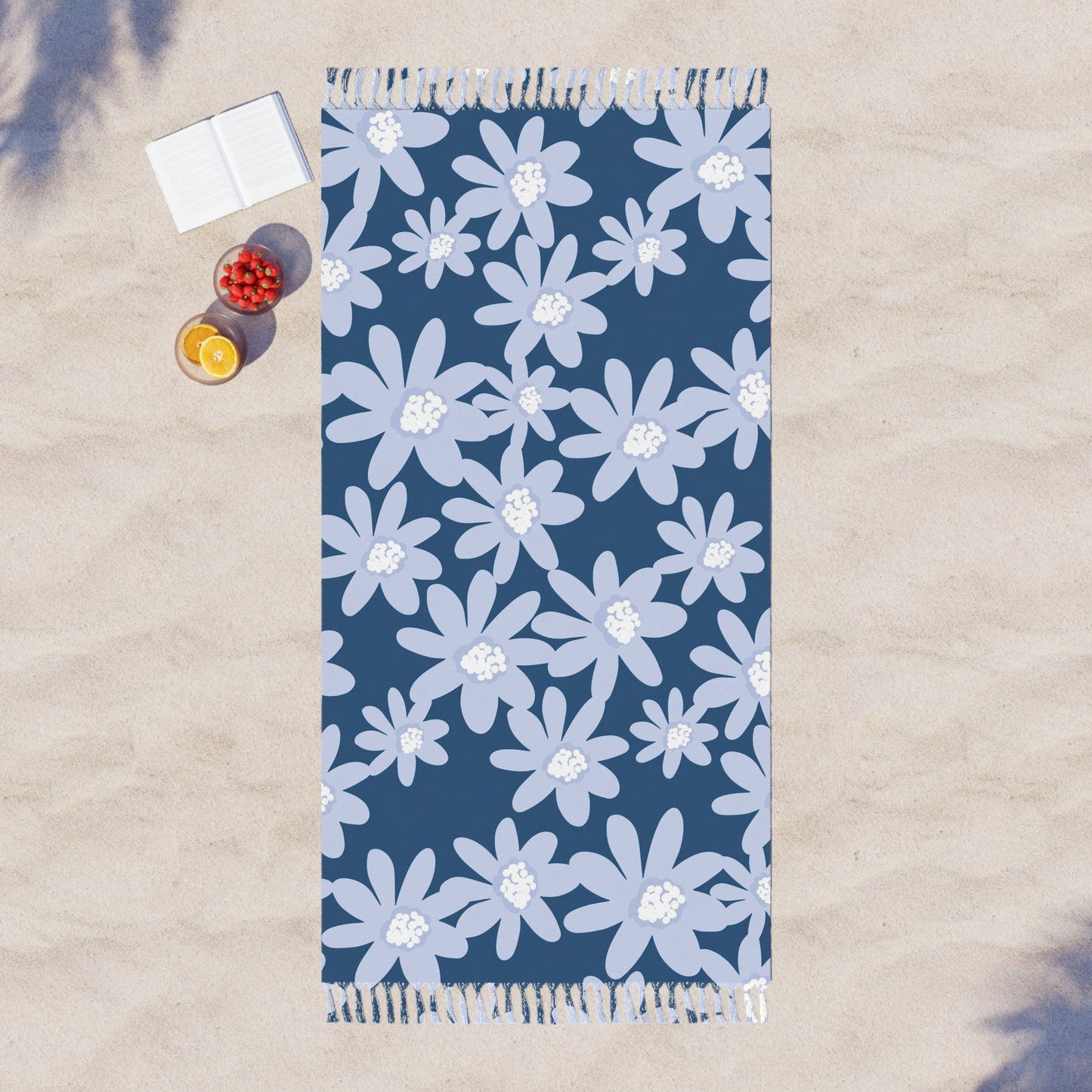 Boho Beach Towel – Daisy Floral Design for Summer Vibes, Perfect for Beach Days, Pool Parties, Picnics, Spa Days, and Yoga