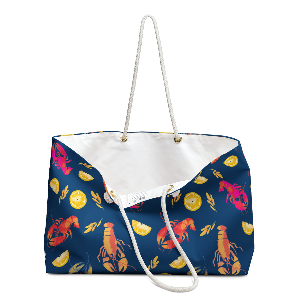 Lobster Lemonade Weekender Bag — Nautical Summer Travel Tote