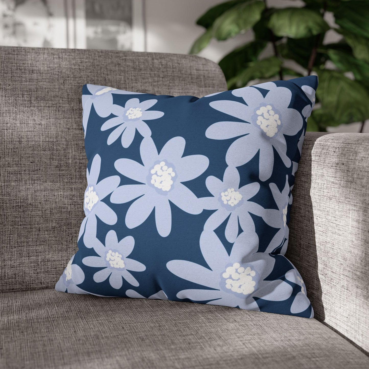 Floral Pattern Square Pillowcase - Cozy Home Decor, Flower Cushion Cover, Living Room Accent, Gift Idea, Spring Home Accessories