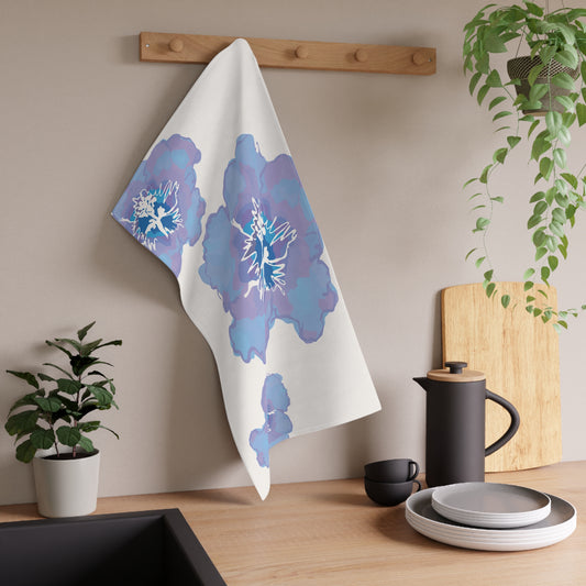 Vibrant Floral Azalea Periwinkle Tea Towels, Kitchen Decor, Gift for Her, Mothers Day, Flower Kitchen Towel, Home Accessories, Eco-Friendly Cloths