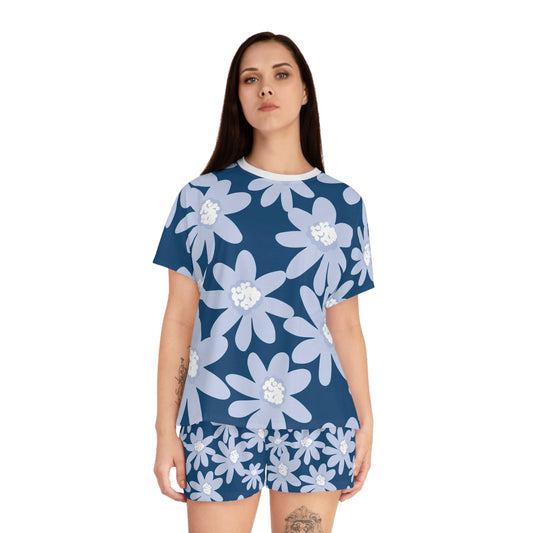 Floral Women's Short Pajama Set - Cozy Sleepwear for Relaxation, Gifts, Summer Nights, Lounging, Cute Pajama Outfit