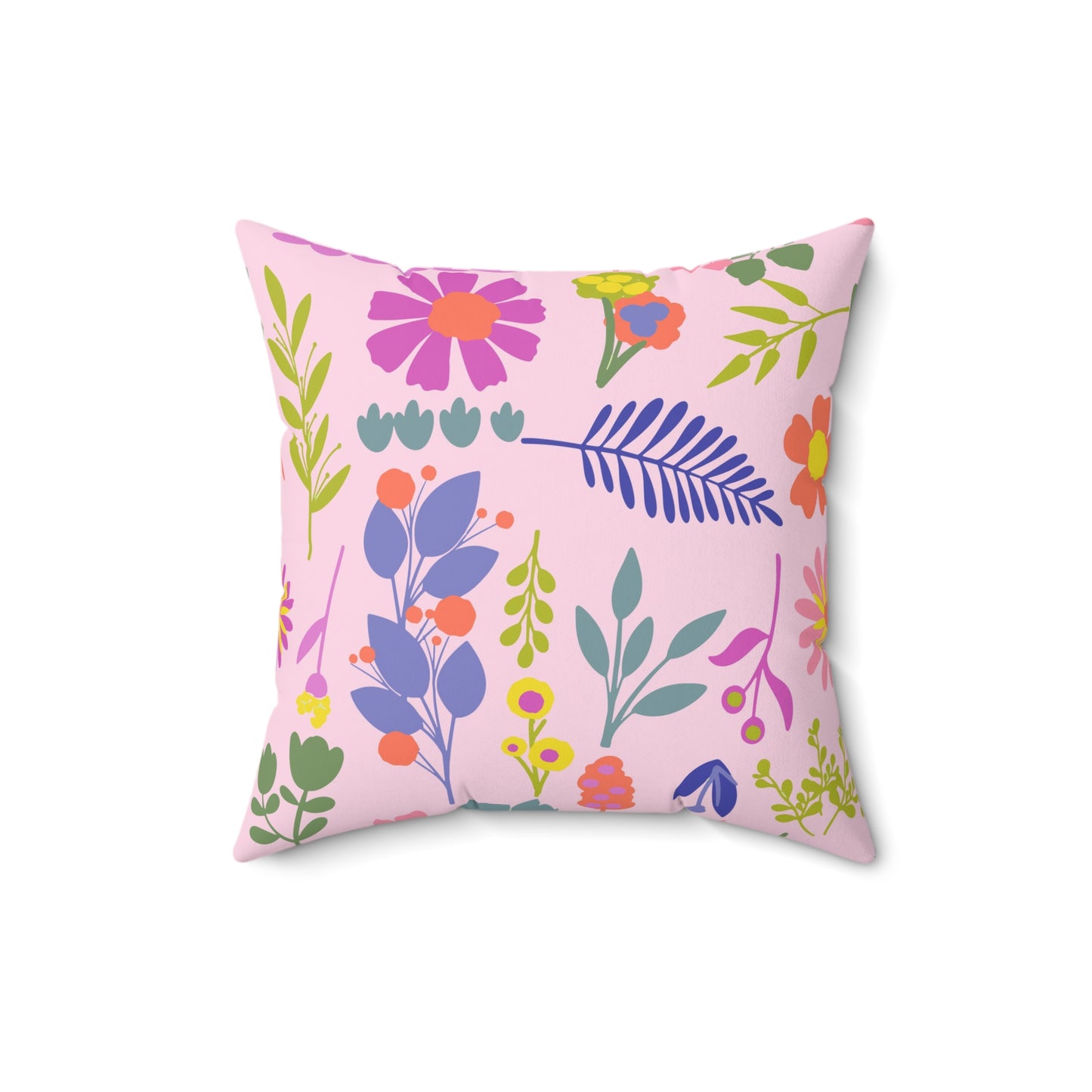 Floral Square Pillow, Cozy Decorative Cushion , Boho Home Decor, Gift for Her, Plant Lover's Room Accent