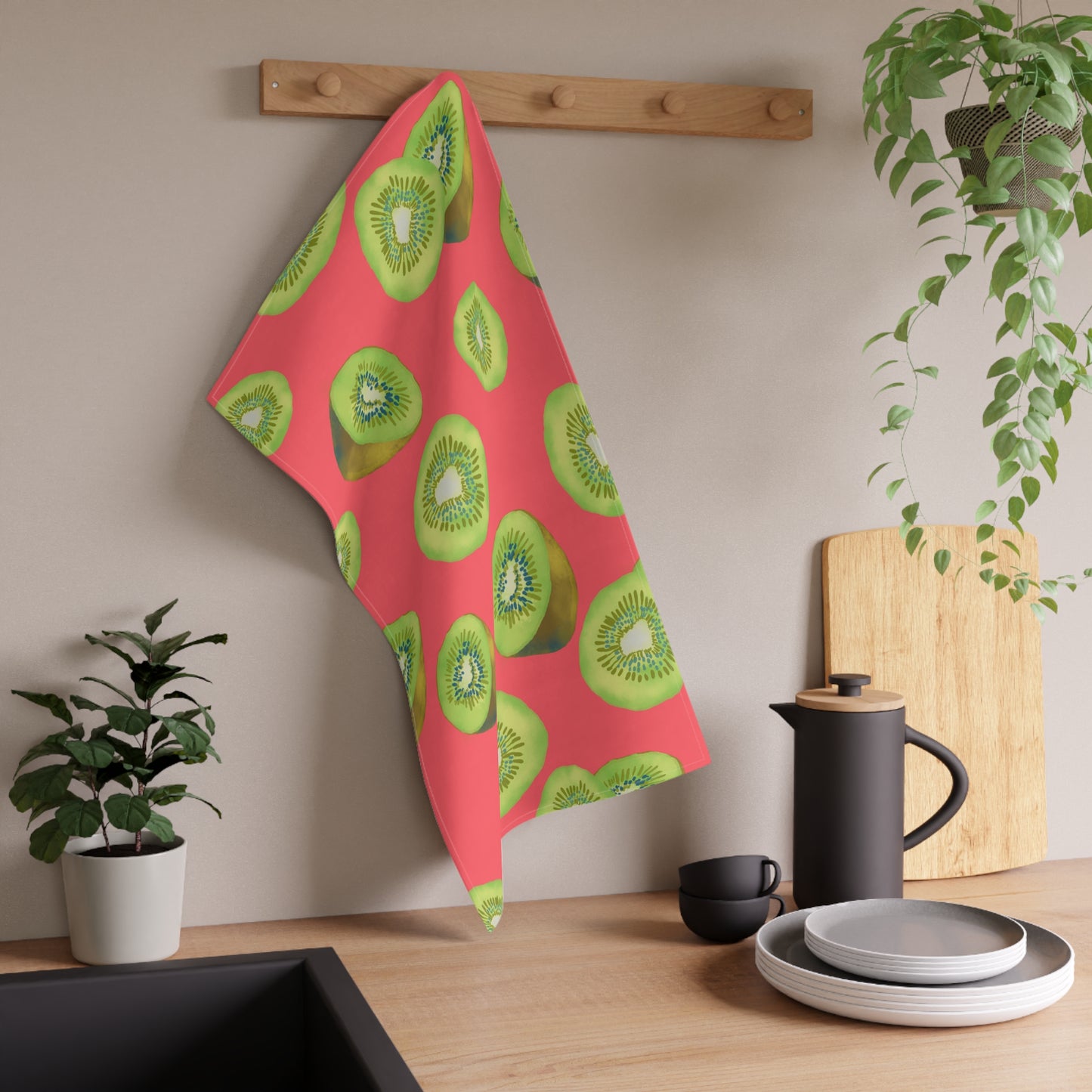 Vibrant Kiwi Print Tea Towels | Kitchen Decor, Gift for Foodies, Home Essentials, Summer & Housewarming Gift, Eco-Friendly Kitchen