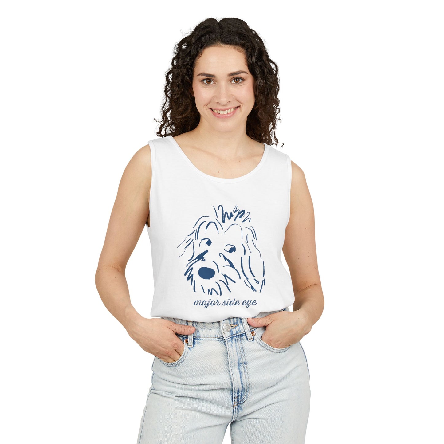 Tank Top Major Side Eye Did you know that Dogs are the only animal besides humans that whites in their eyes This needs to be celebrated! Dog lover gift.