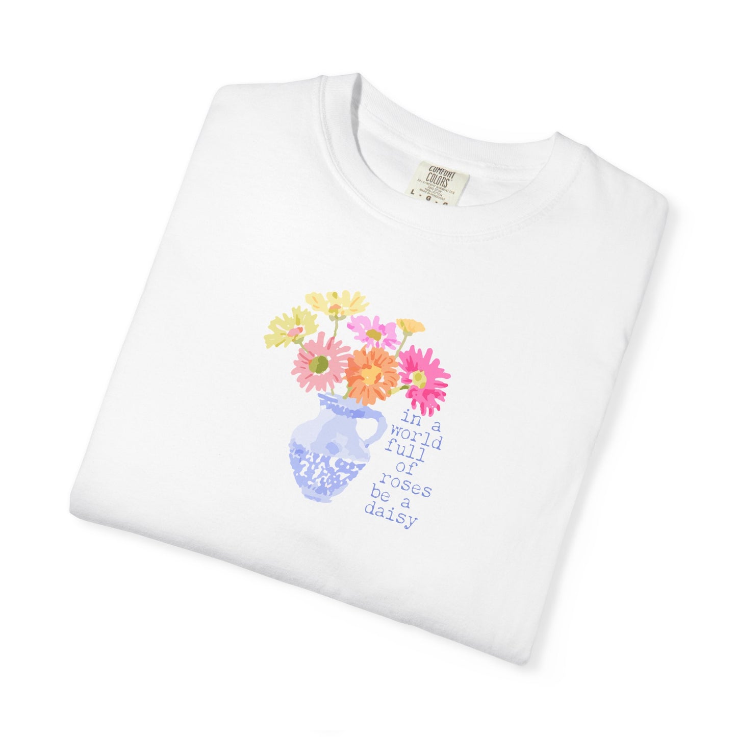 Daisy Graphic Tee, Flower Lovers, Gardeners, Love, Peace, Joy