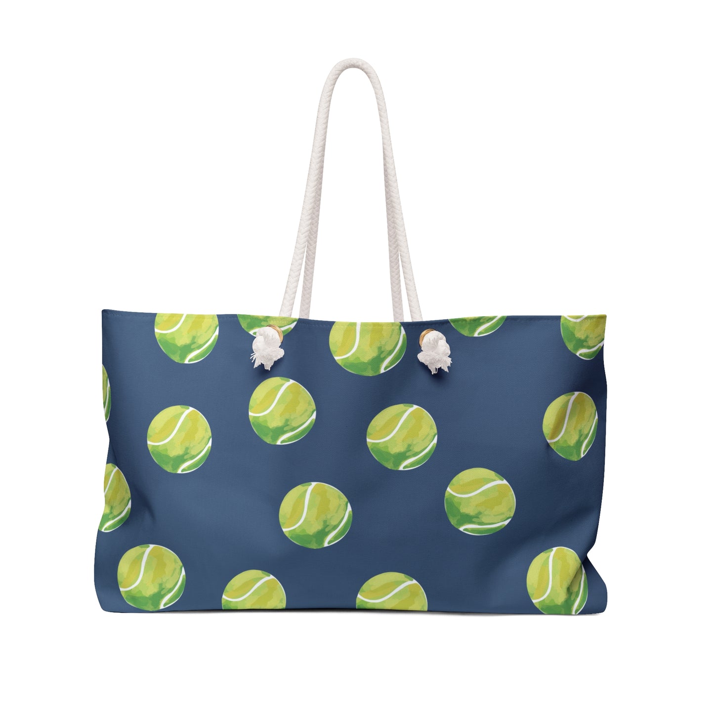 Tennis Ball Weekender Bag – Navy Tennis Pattern Tote for Players & Fans
