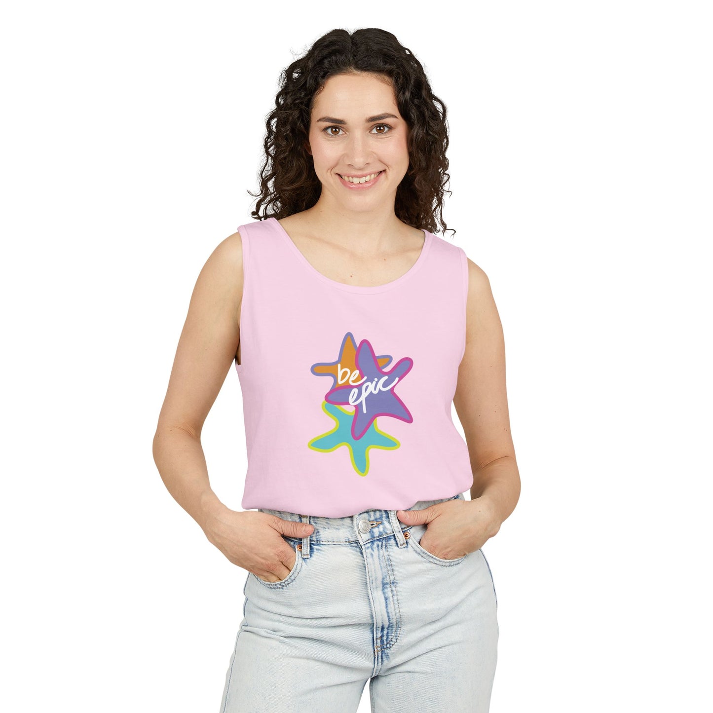 Be Epic Unisex Garment-Dyed Tank Top | Summer Vibes, Beachwear, Casual Wear, Gift for Friends, Festival Outfit