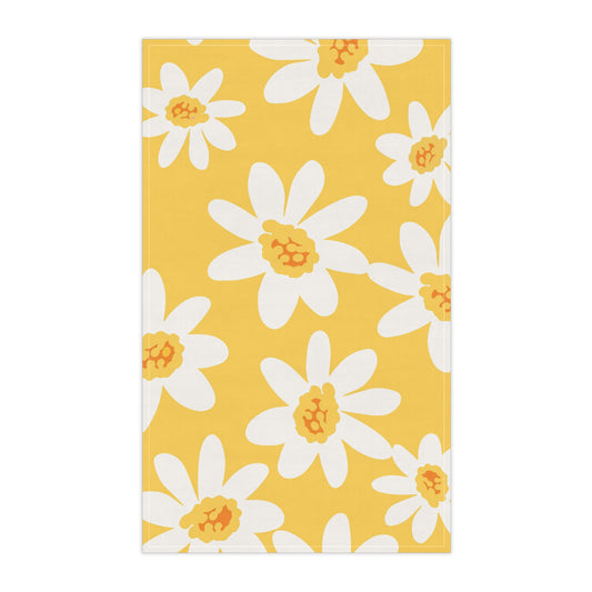 Sunny Daisy Cotton Tea Towels | Bright Kitchen Decor | Floral Home Essentials, Gift for Her, Spring Decor, Kitchen Accessory