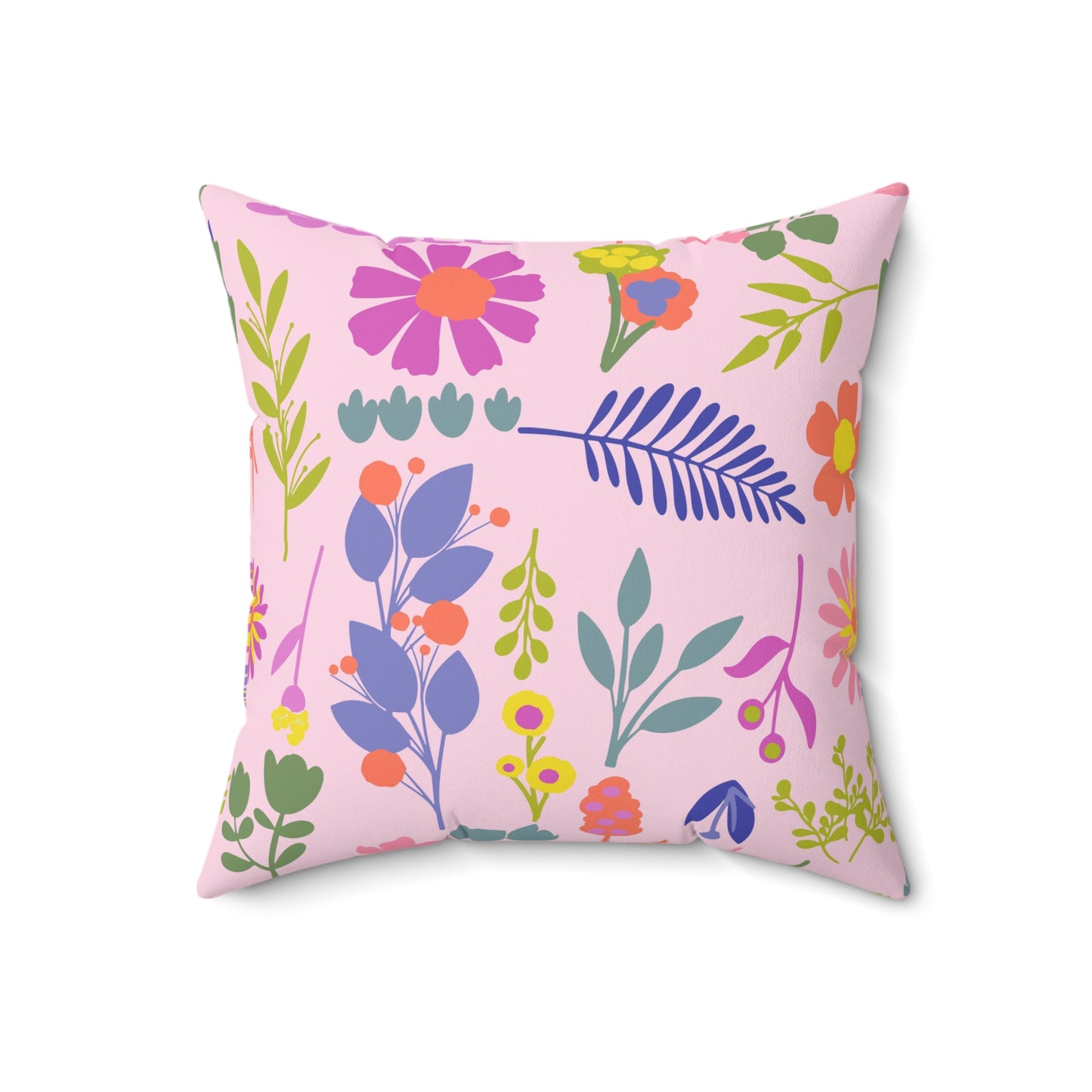 Floral Square Pillow, Cozy Decorative Cushion , Boho Home Decor, Gift for Her, Plant Lover's Room Accent