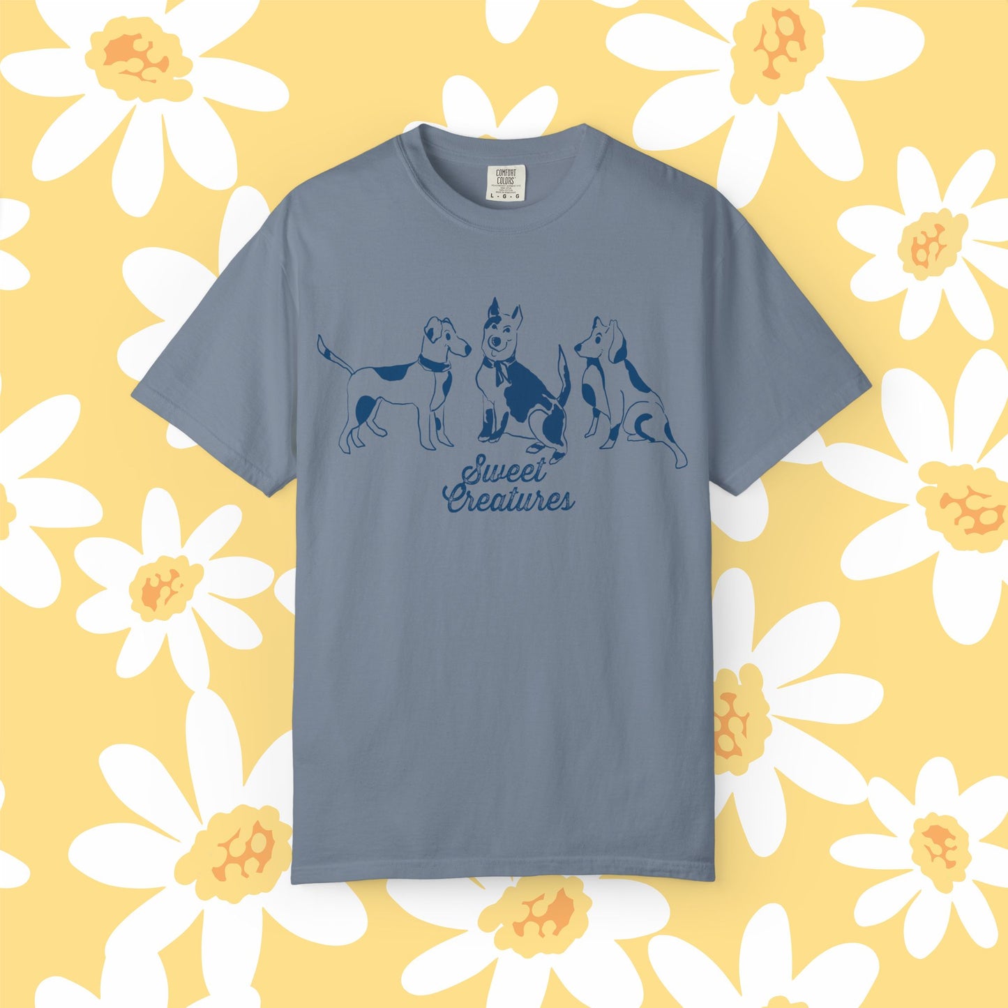 Sweet Creatures Unisex Garment-Dyed T-shirt, Cute Pet Lover Tee, Dog Lover Apparel, Casual Wear, Gift for Animal Lovers, Cozy Everyday Shirt