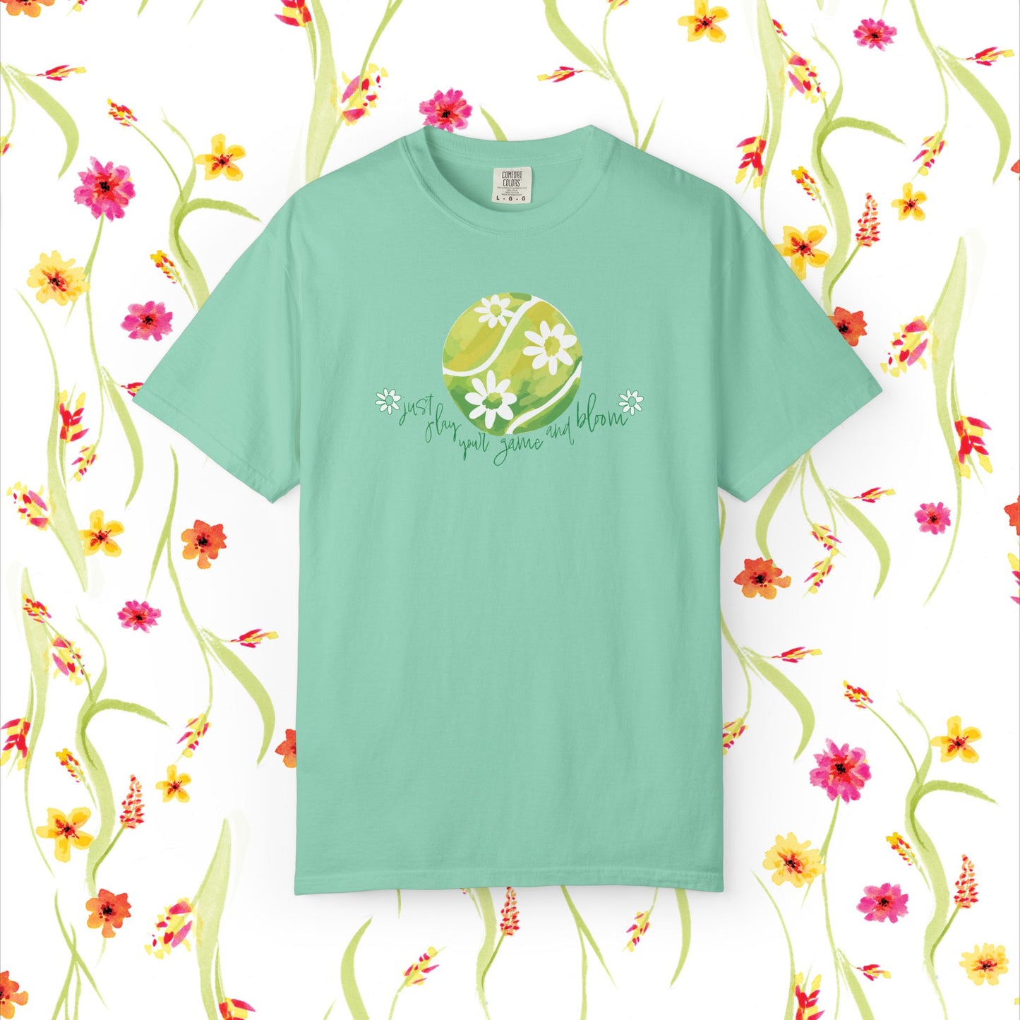 Play Tennis....Bloom! Flower Power Unisex T-Shirt | Eco-Friendly Casual Wear, Spring Fashion, Gift for Garden Lovers, Earth Day Tee, Floral Summer Style, Tennis Lover's Gift17.99