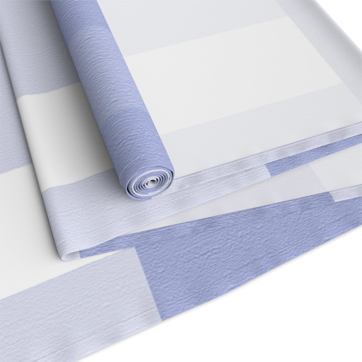 Charming Periwinkle Blue Gingham Table Runner, Casual Yet Elegant, Old School Vibe with Modern Large Scale Design