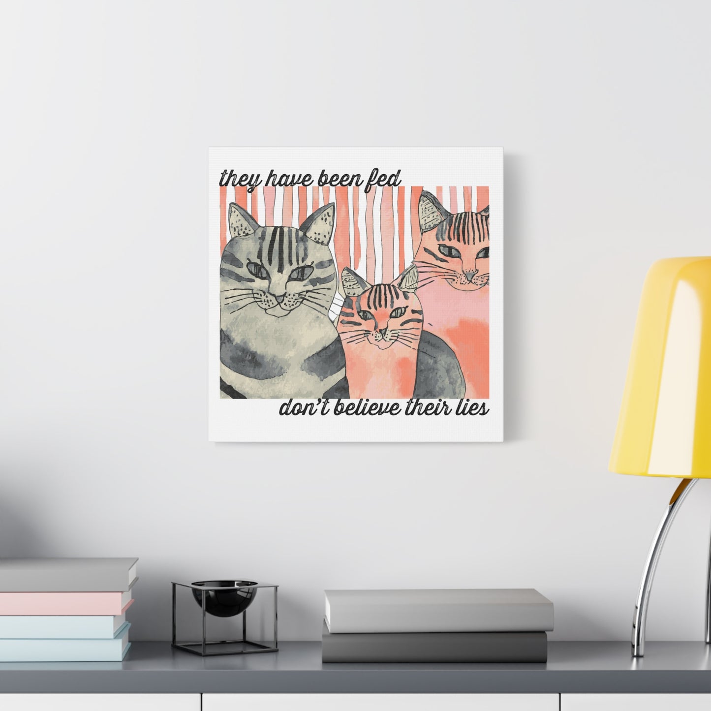 They Have Been Fed — Cat Wall Art Canvas