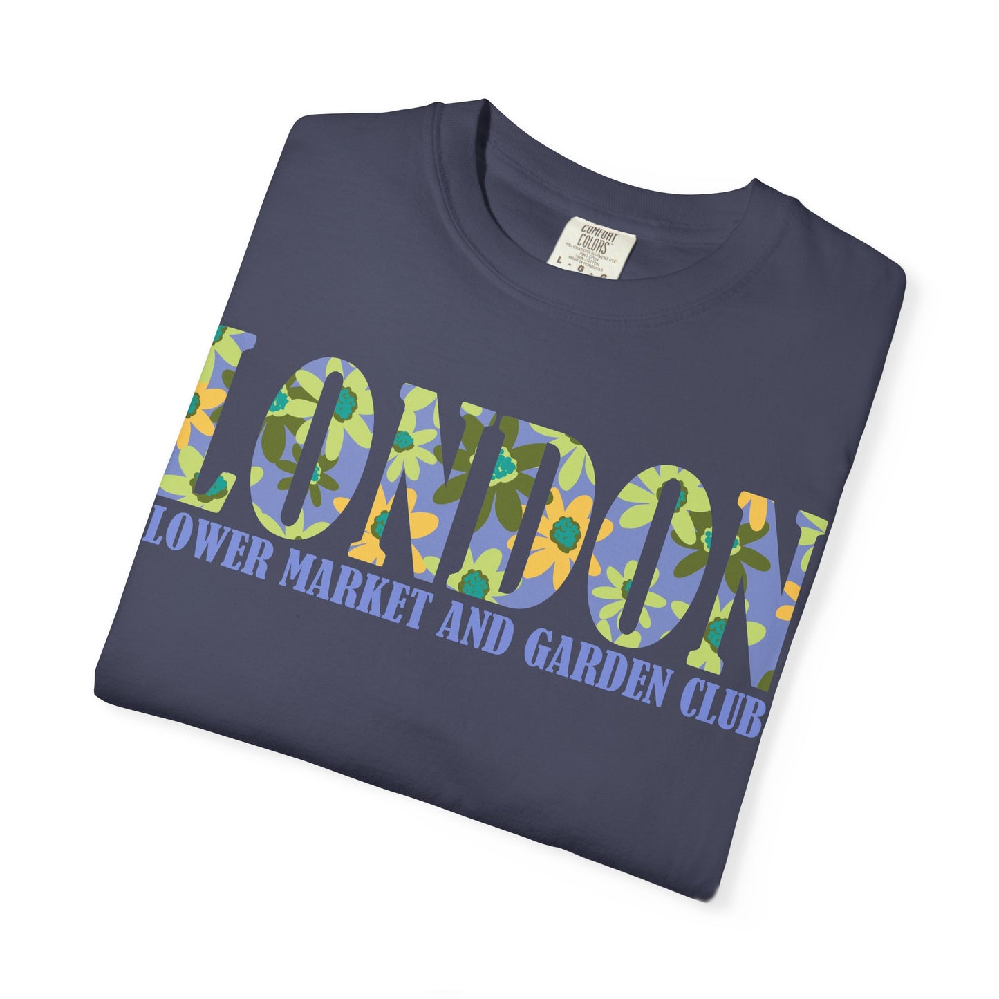 Floral Market T-Shirt, London Flower Club Tee, Unisex Garden Apparel, Summer Gift, Casual Outfit, Travel Shirt