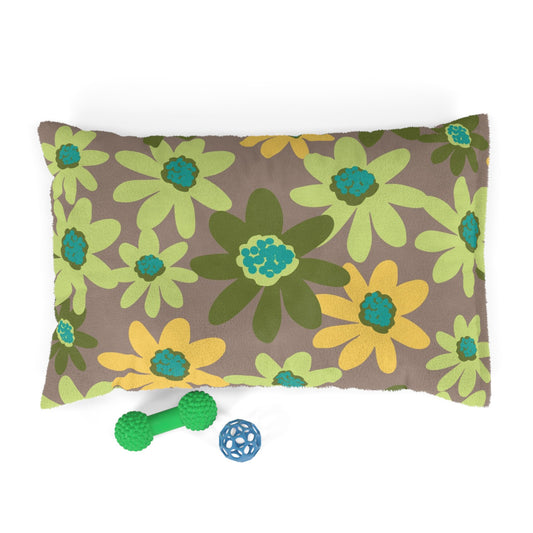 Floral Daisy Pet Bed, Cozy Dog & Cat Mattress, Eco-Friendly Flower Design Pet Cushion, Perfect for Home or Dog Crate, Great Pet Gift, Spring Decor