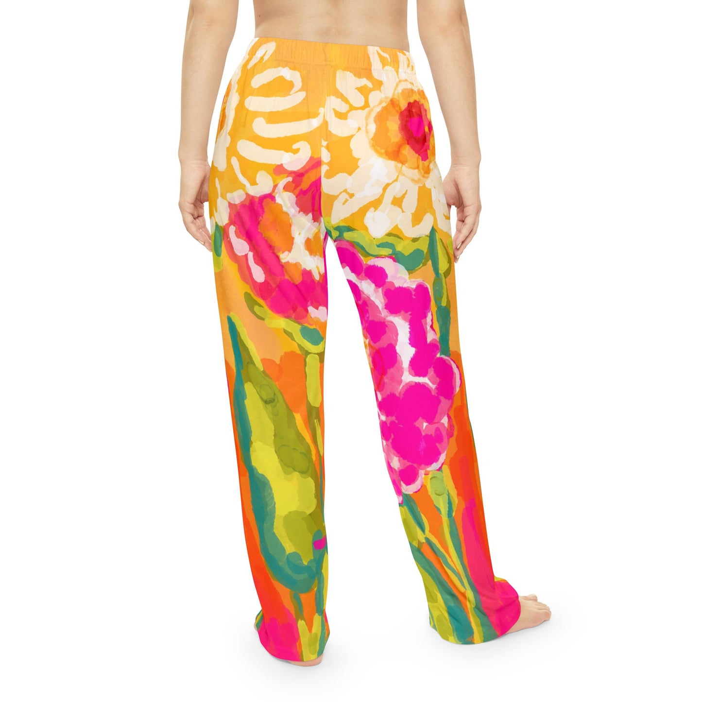 Floral Lounge Pajama Pants — Vibrant Watercolor Floral Print