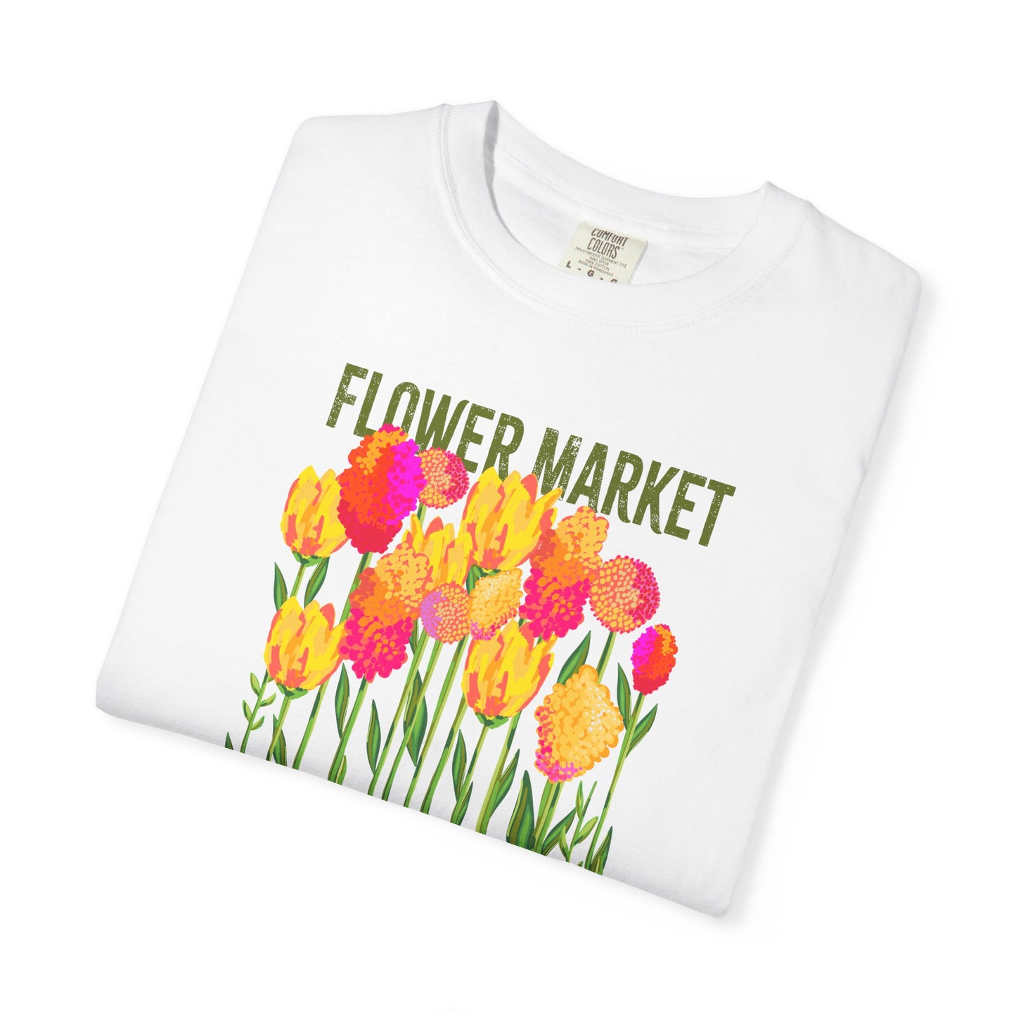 London Flower Market T-Shirt | Garment-Dyed Unisex Tee | Spring Fashion, Gift for Garden Lovers, Fashion Statement, Summer Style