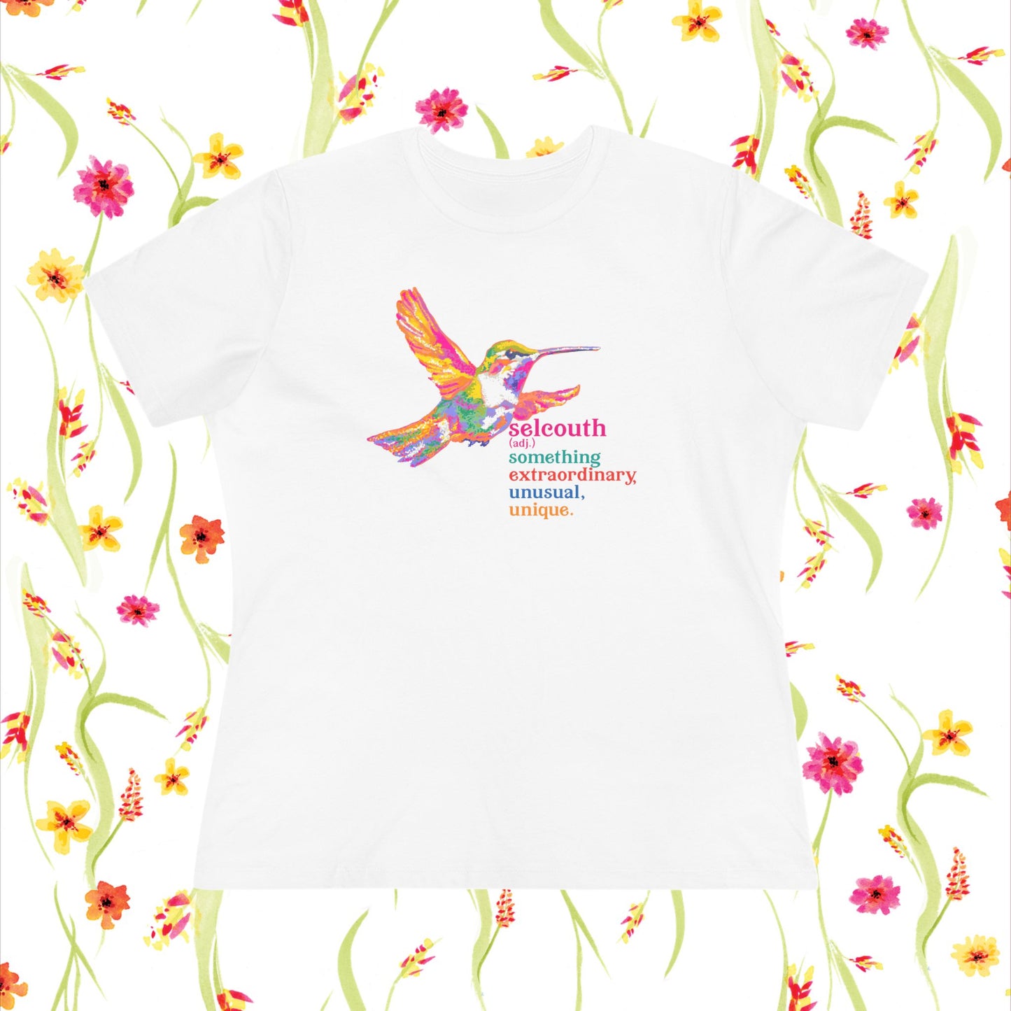 Cotton Tee - Hummingbird... Selcouth Unusual, Unique and Extraordinary
