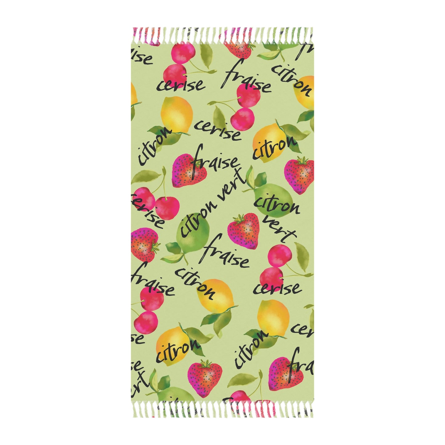 Boho Beach Towel - Vintage French Fruit Print